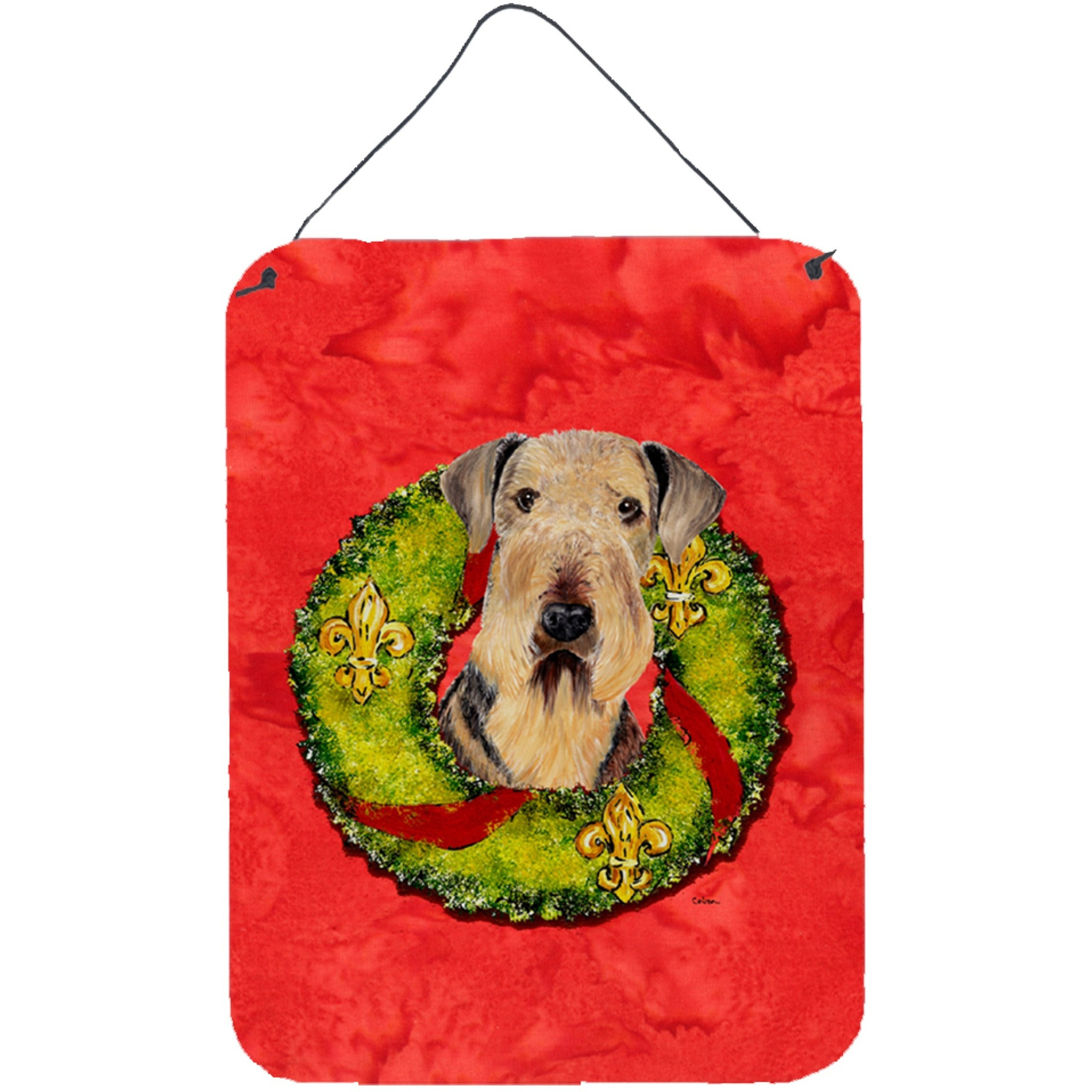 &quotCaroline's Treasures SC9103DS1216 Airedale Aluminium Metal Wall or Door Hanging Prints, 16"" x 12"", Multicolor"