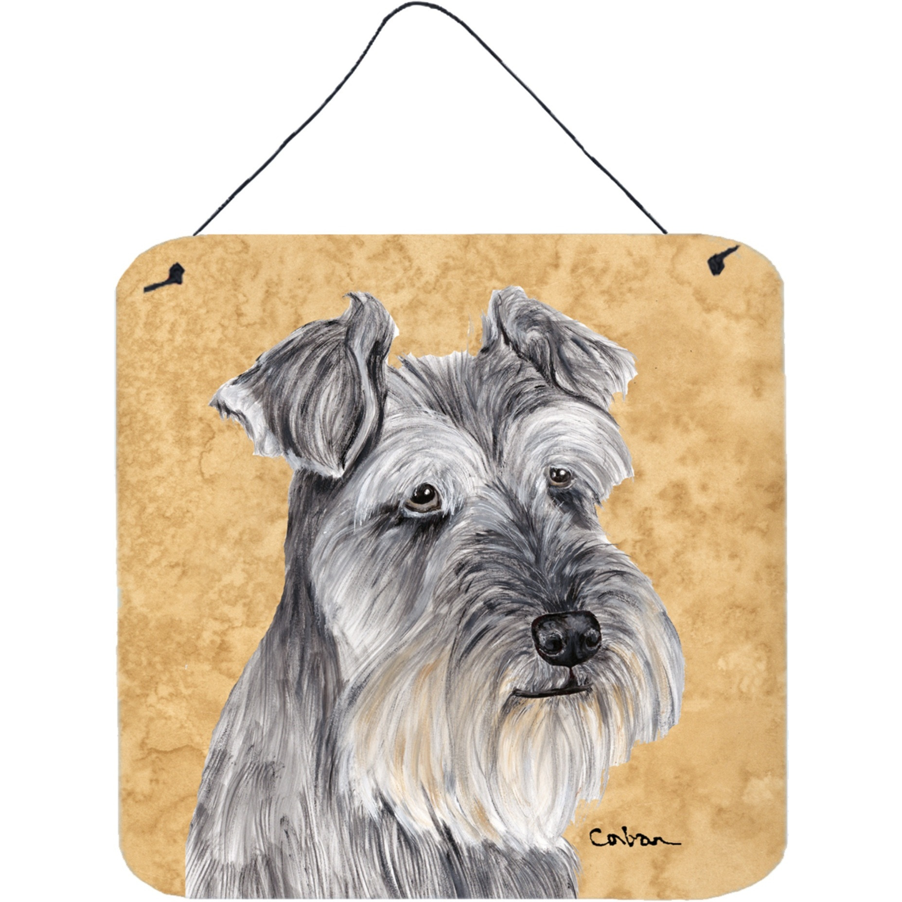 &quotCaroline's Treasures SC9119DS66 Schnauzer Aluminum Metal Wall or Door Hanging Prints, 6 x 6"", Multicolor"