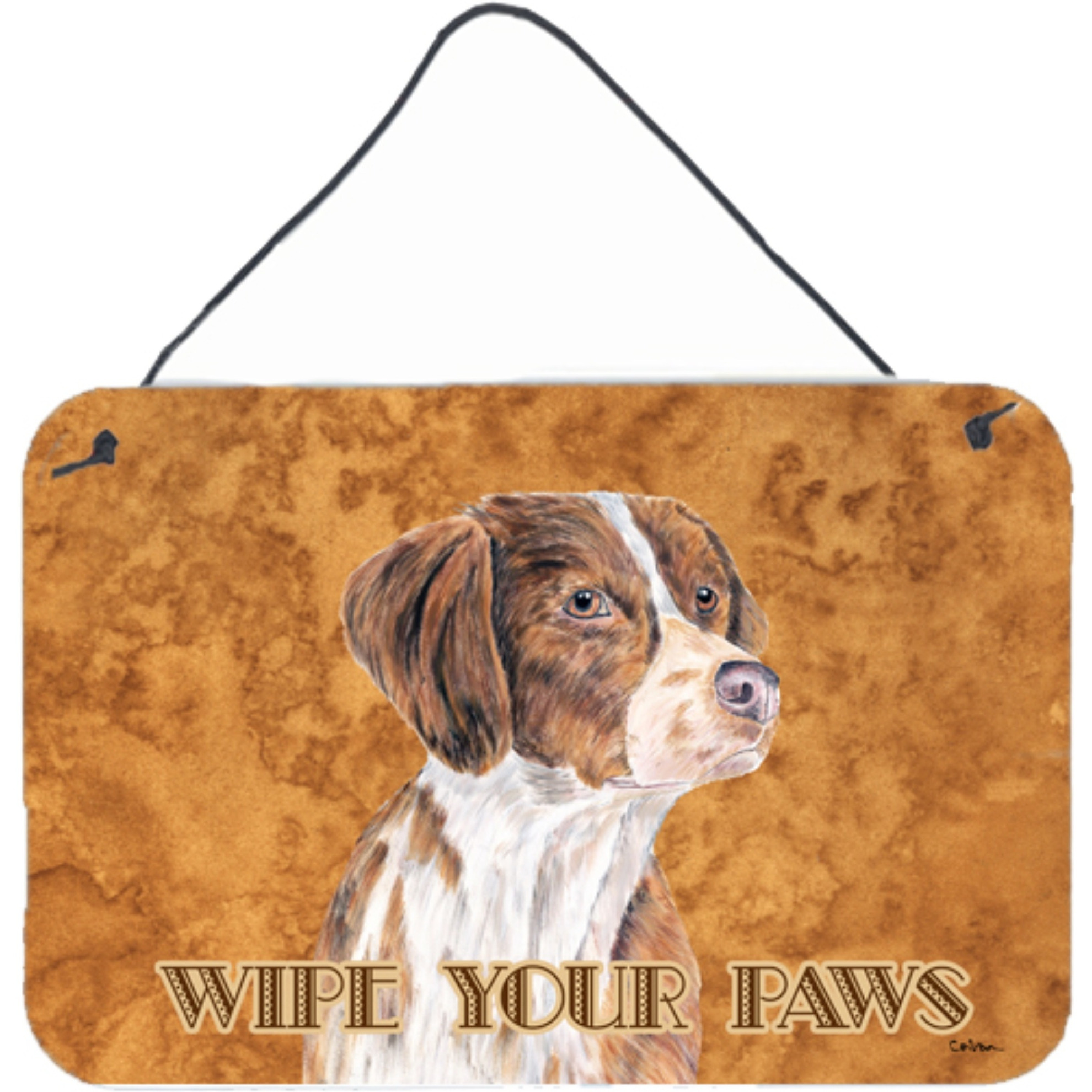 &quotCaroline's Treasures SC9122DS812 Brittany Aluminum Metal Wall or Door Hanging Prints, 8 x 12"""