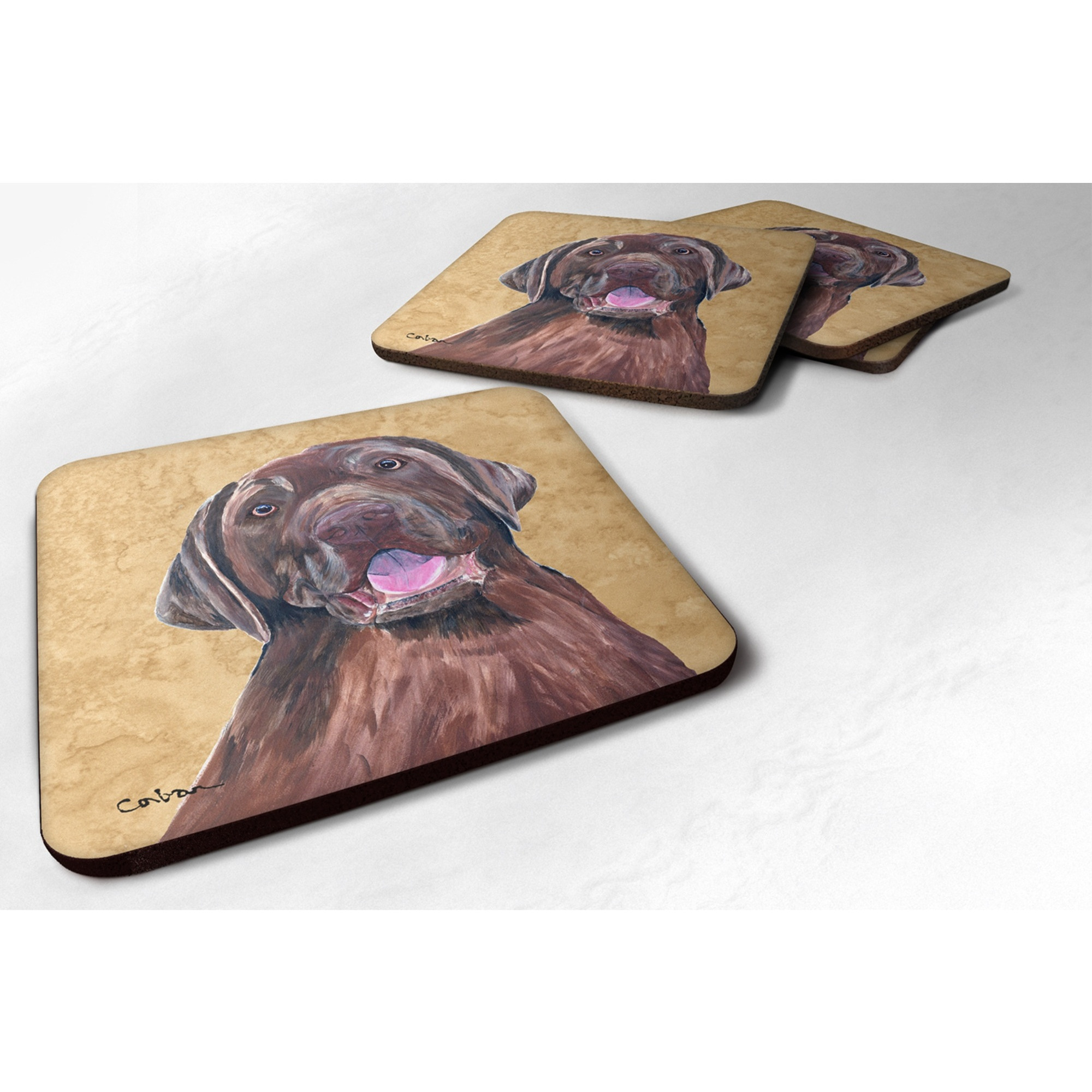 &quotCaroline's Treasures SC9127FC Labrador Foam Coasters (Set of 4), 3.5"" H x 3.5"" W, Multicolor"