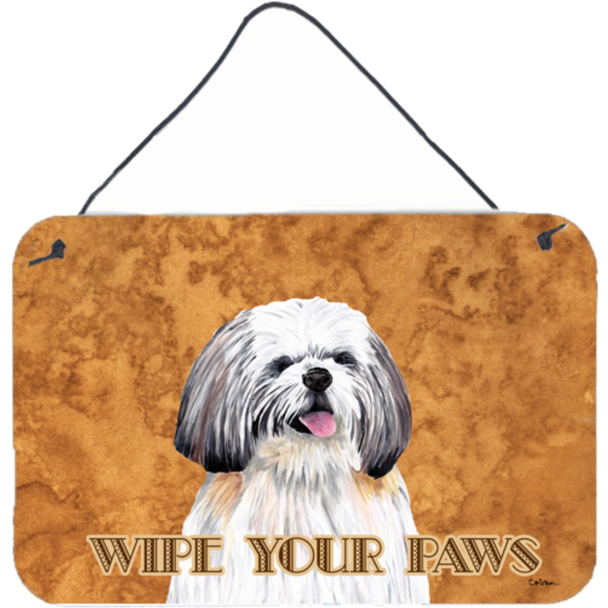 &quotCaroline's Treasures SC9128DS812 Shih Tzu Aluminum Metal Wall or Door Hanging Prints, 8 x 12"""