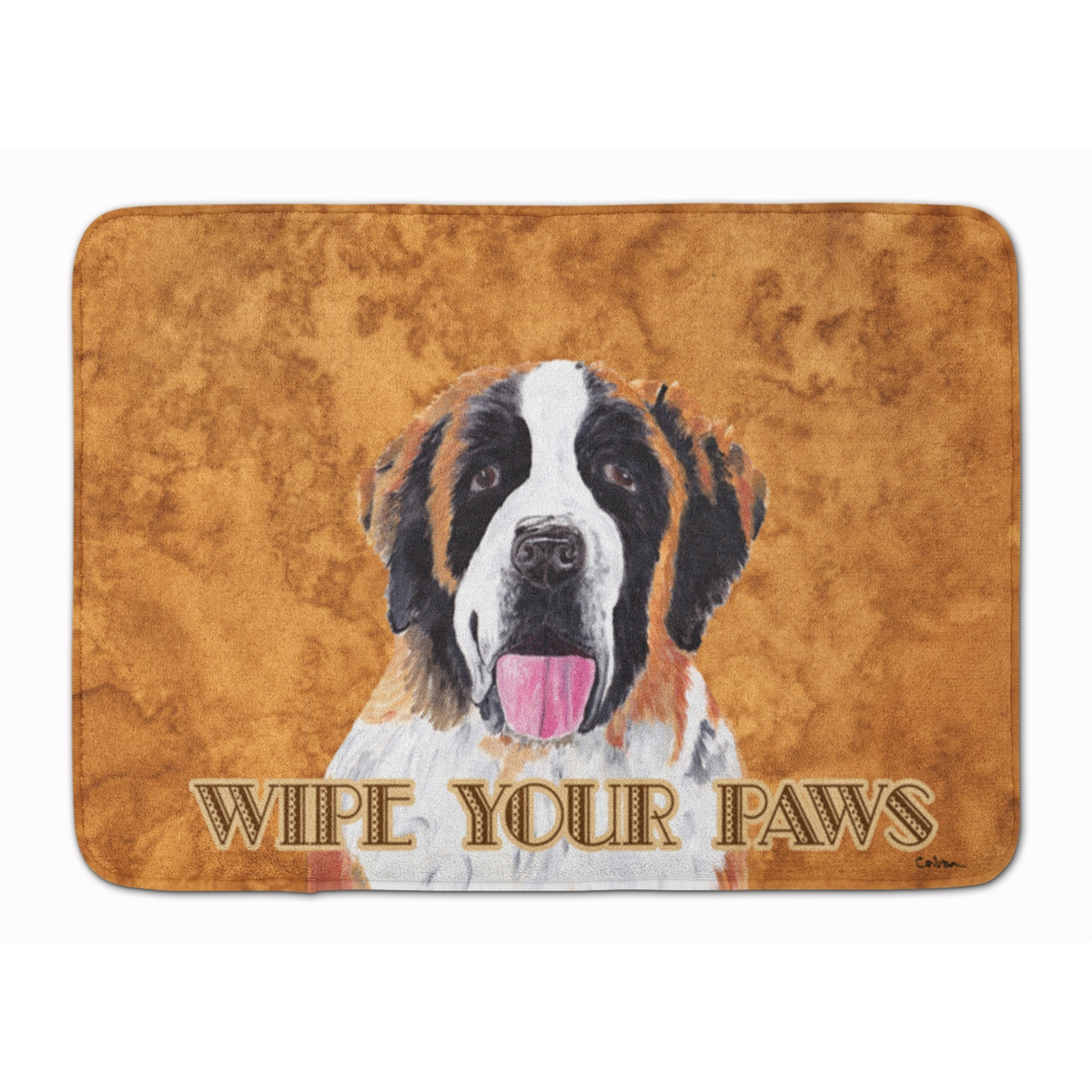 &quotCaroline's Treasures Saint Bernard Wipe your Paws Floor Mat, 19"" x 27"", Multicolor"
