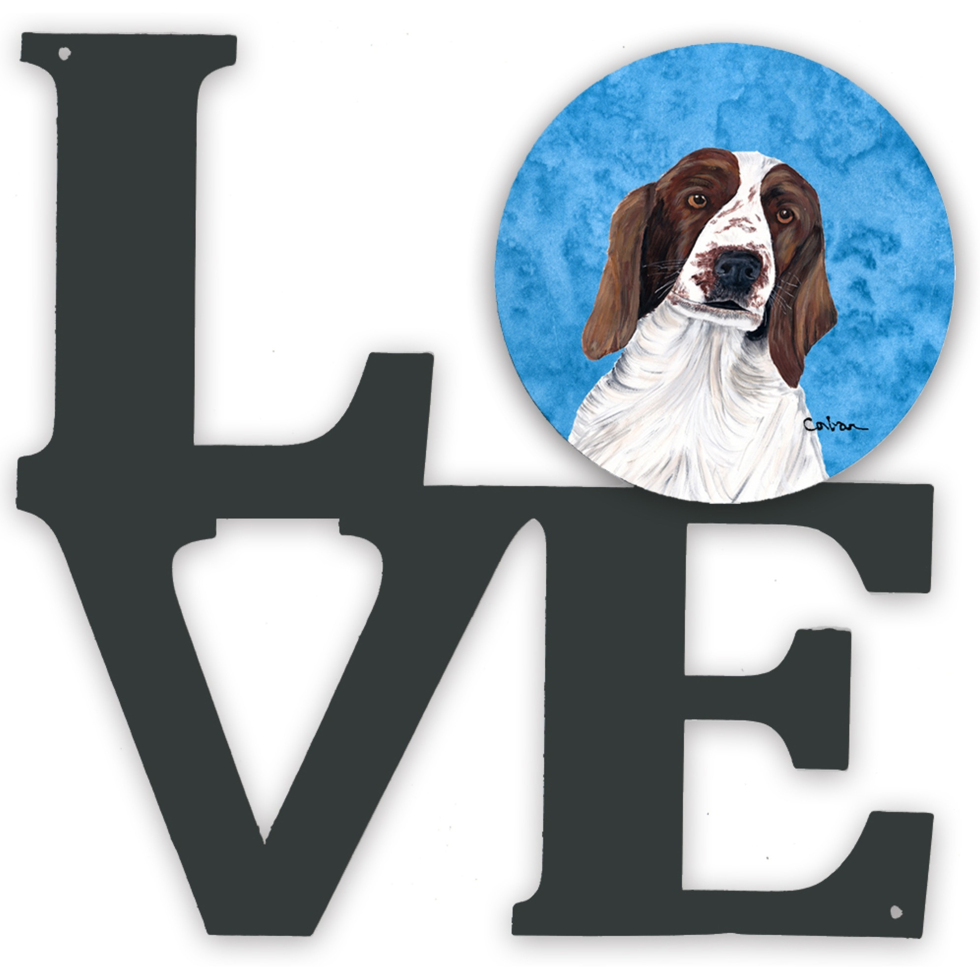 &quotCaroline's Treasures Blue Springer Spaniel Metal Artwork Love wall-decor, Multicolor"