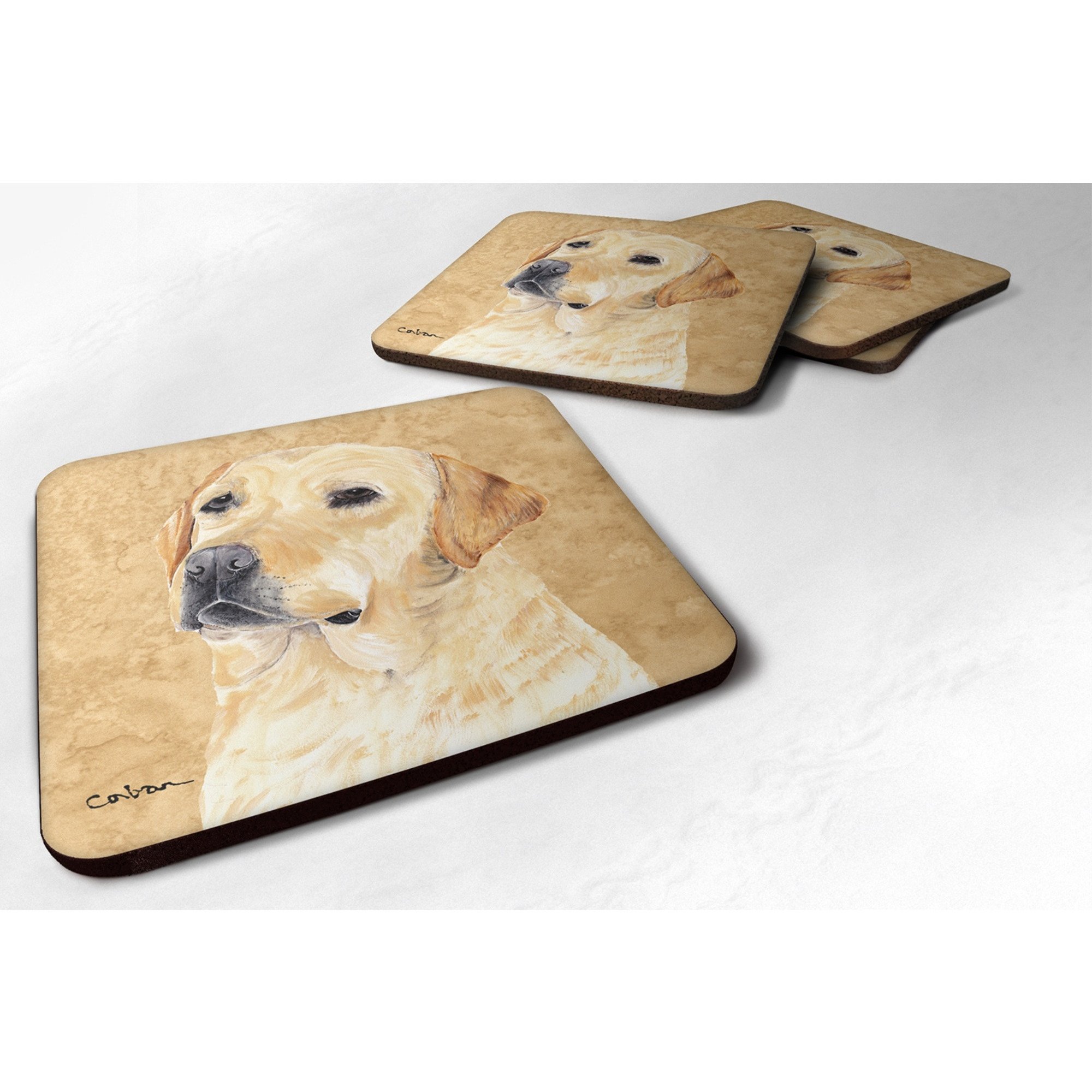 &quotCaroline's Treasures SC9133FC Labrador Foam Coasters (Set of 4), 3.5"" H x 3.5"" W, Multicolor"