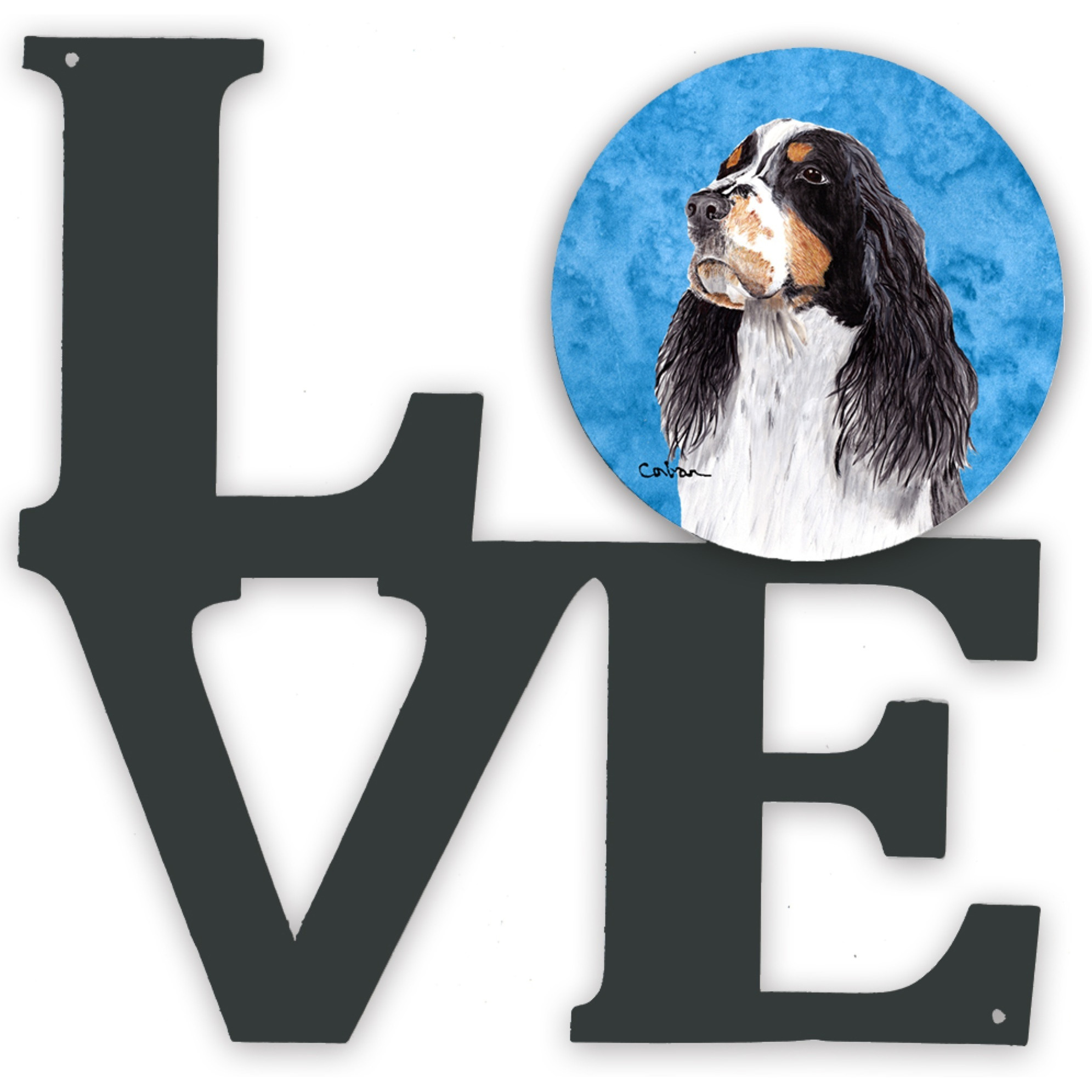 &quotCaroline's Treasures Blue Springer Spaniel Metal Artwork Love wall-decor, Multicolor"