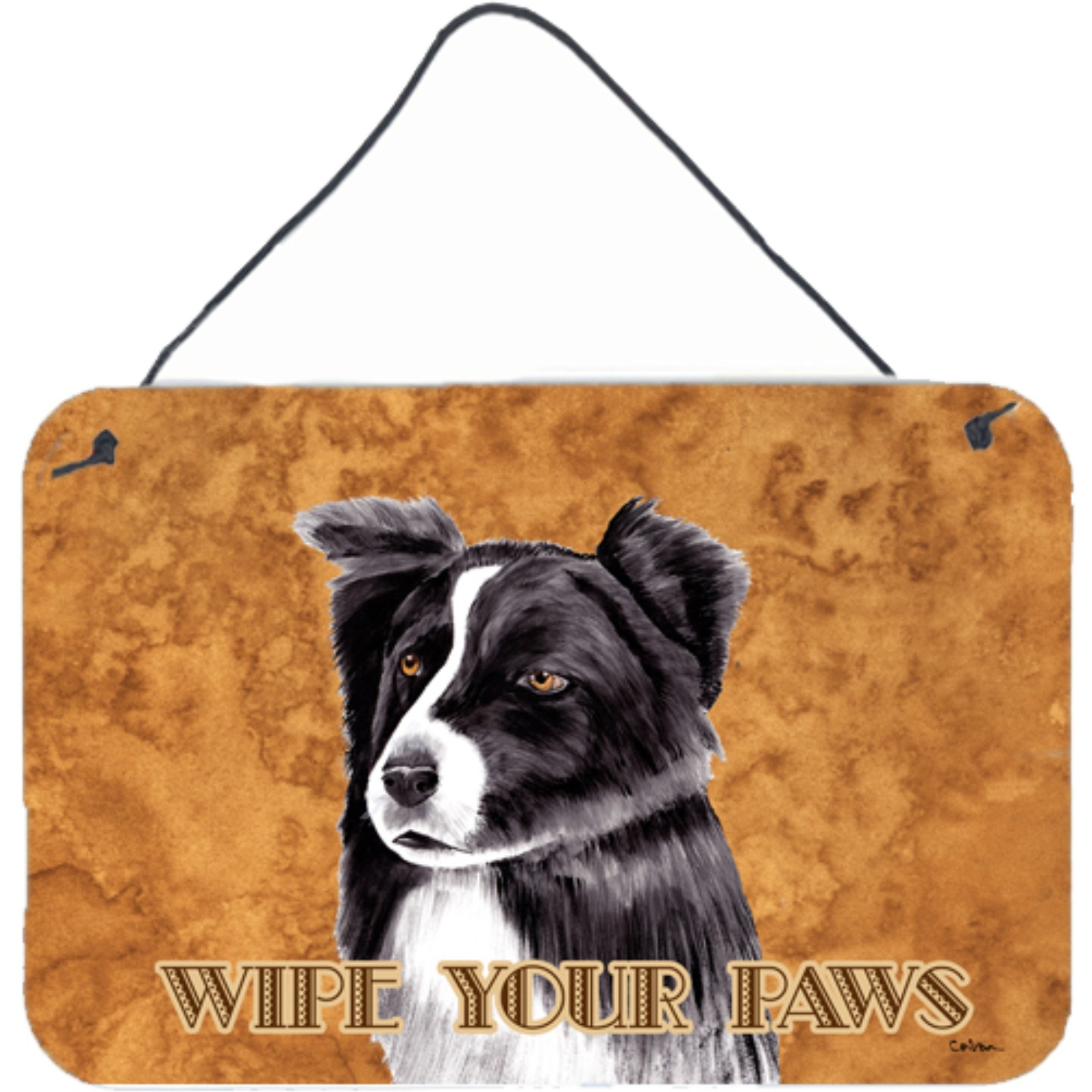 &quotCaroline's Treasures Border Collie Aluminum Metal Wall or Door Hanging Prints, 8 x 12"""