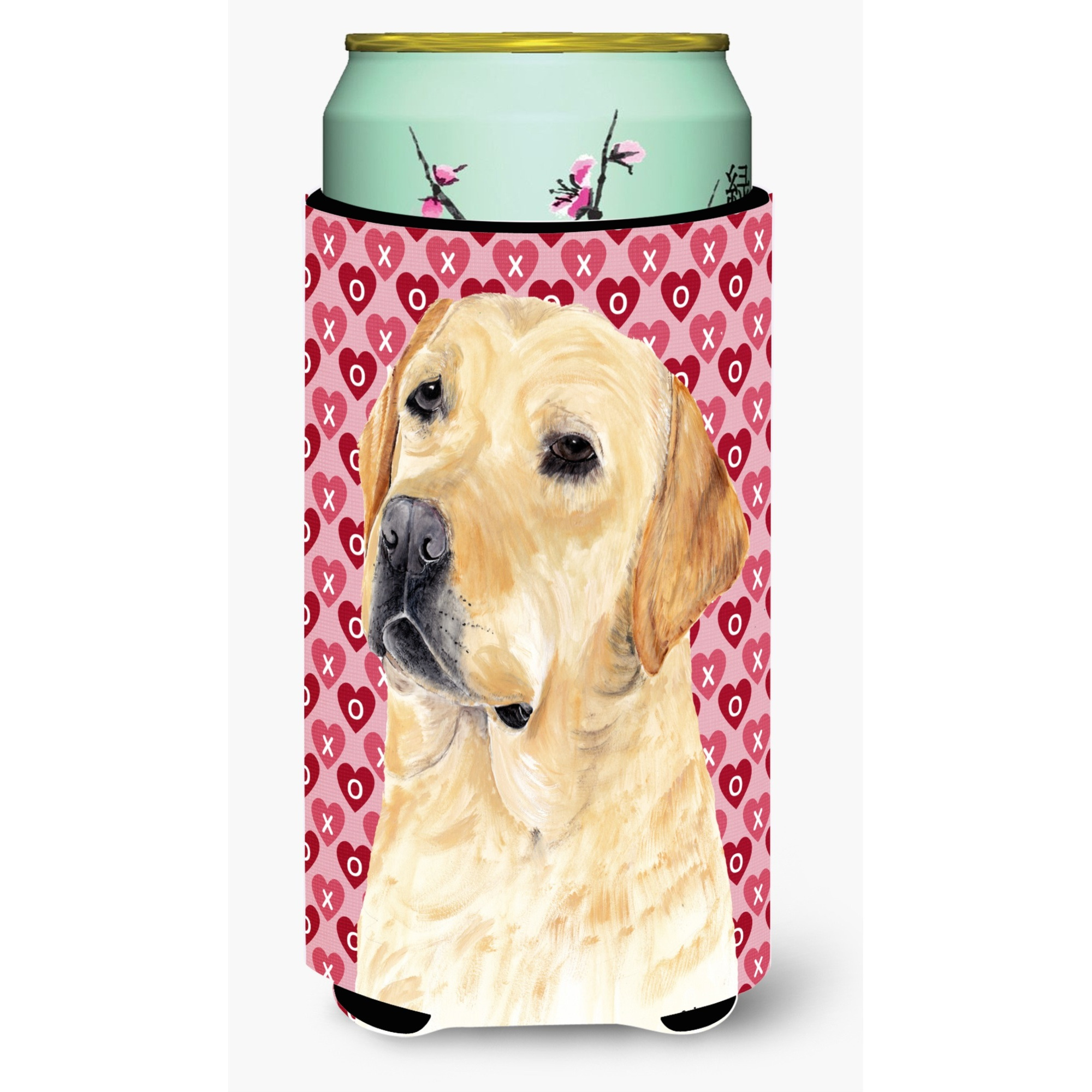 Labrador Yellow Hearts Love Valentine's Day  Tall Boy Beverage Insulator Beverage Insulator Hugger
