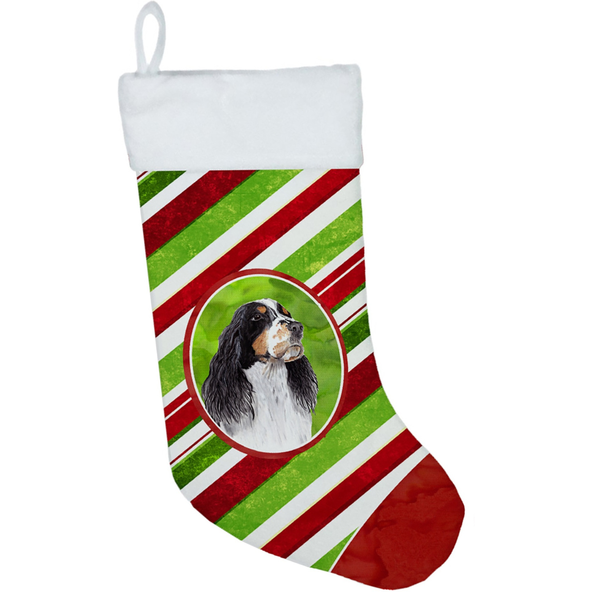 &quotCaroline's Treasures Springer Spaniel Candy Cane Holiday Christmas Stocking, 11 x 18"", Multicolor"