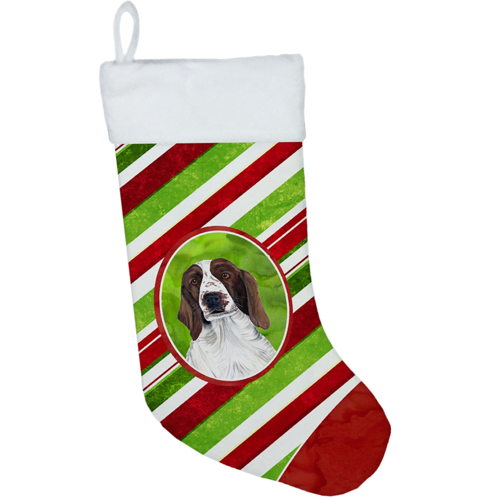 &quotCaroline's Treasures Welsh Springer Spaniel Candy Cane Holiday Christmas Stocking, 11 x 18"", Multicolor"