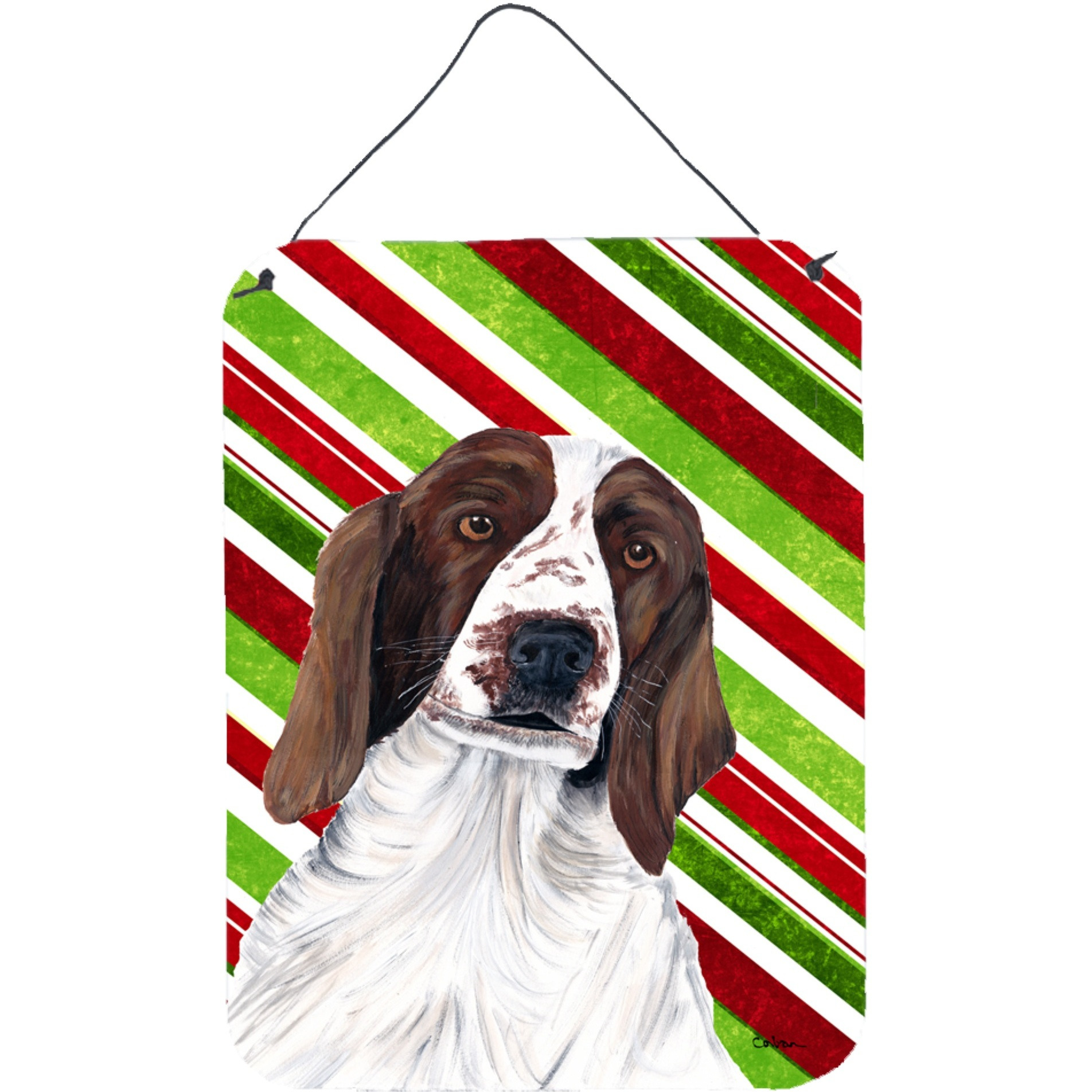 &quotCaroline's Treasures Welsh Springer Spaniel Holiday Christmas Aluminium Wall or Door Hanging Prints, 16"" x 12"", Multicolor"
