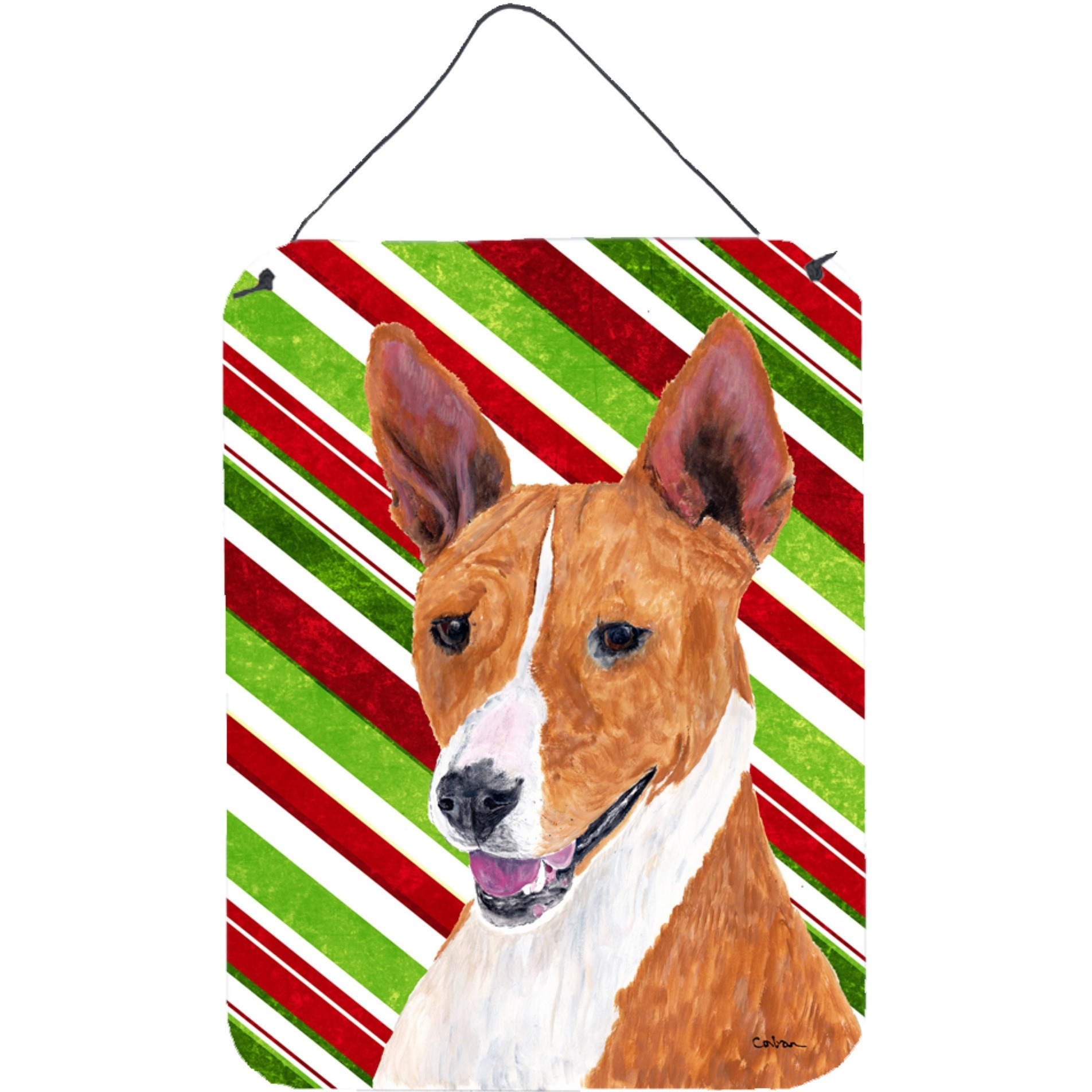 &quotCaroline's Treasures Basenji Holiday Christmas Aluminium Metal Wall or Door Hanging Prints, 16"" x 12"", Multicolor"