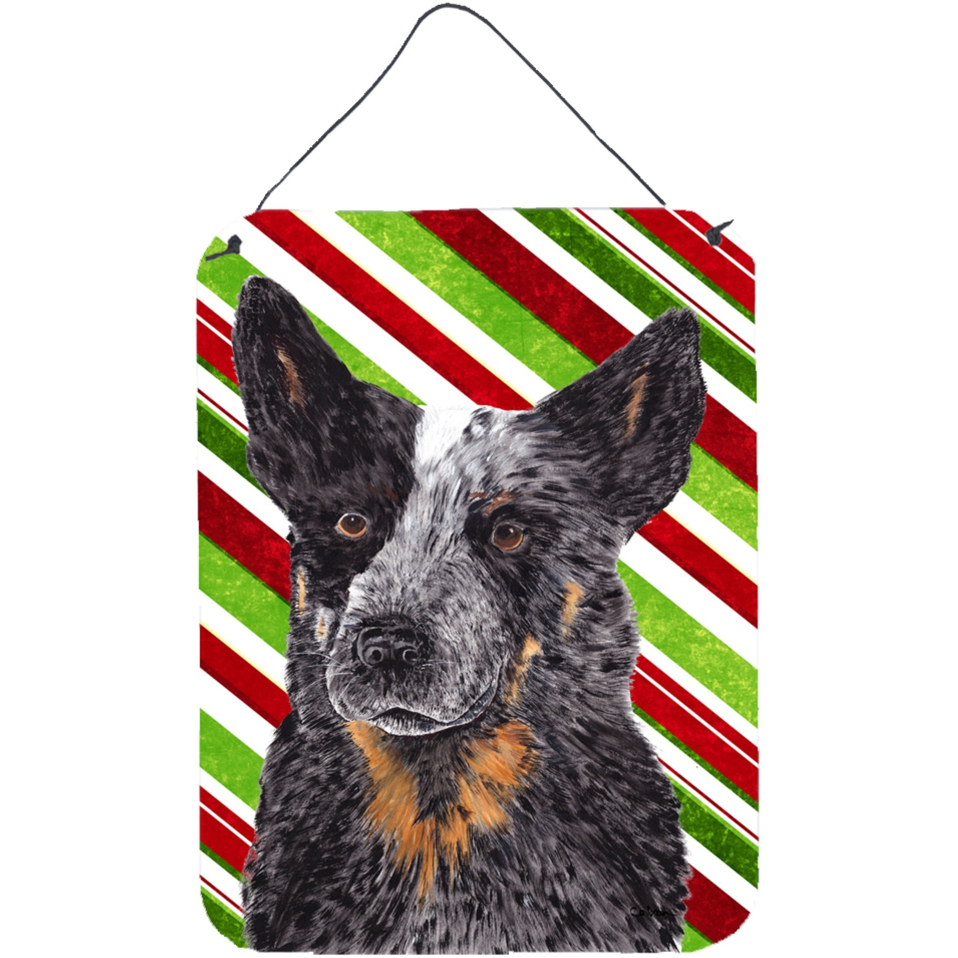 &quotCaroline's Treasures Australian Cattle Dog Holiday Christmas Wall or Door Hanging Prints, 16"" x 12"", Multicolor"