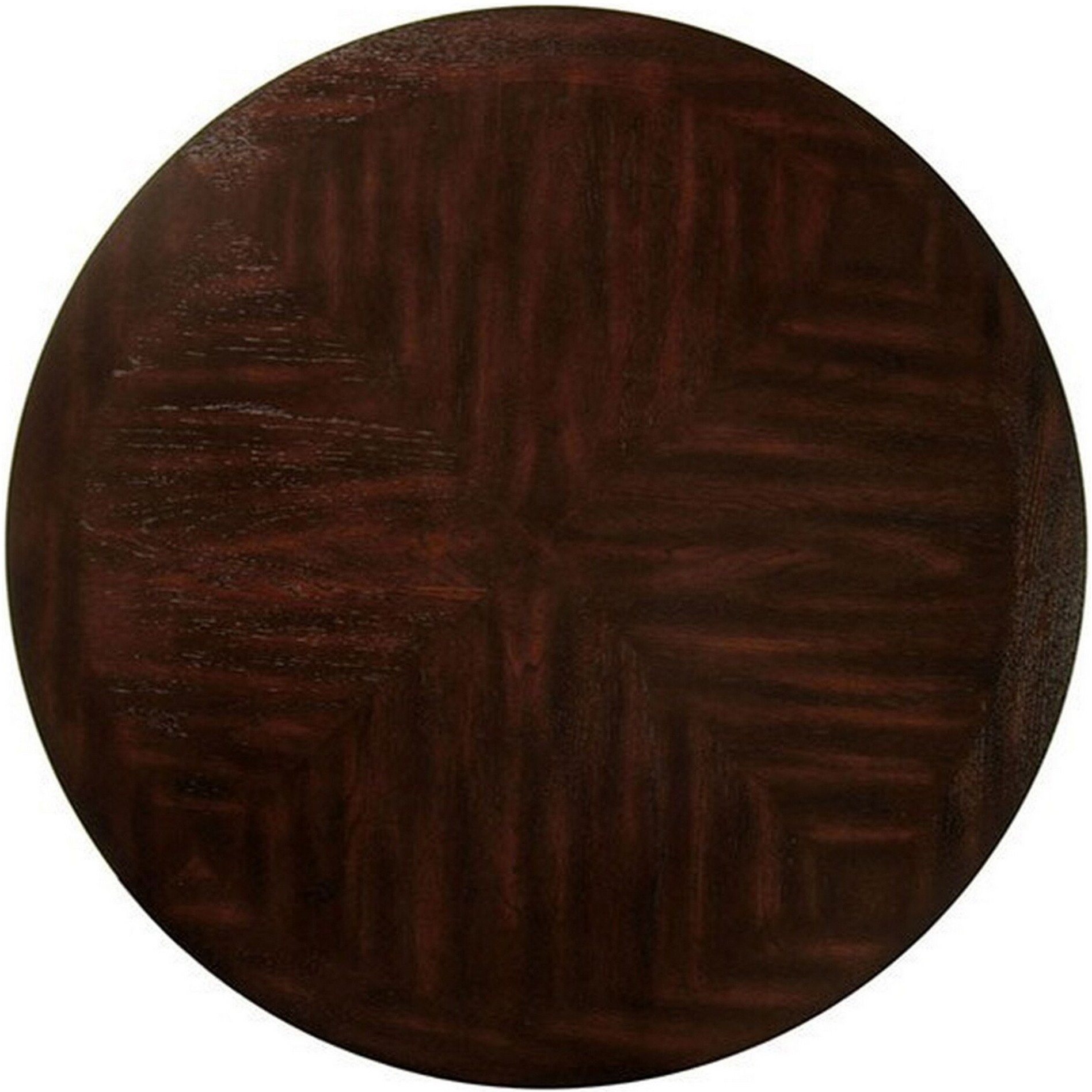 48" Modern Round Dining Table with Bottom Shelf, Brown