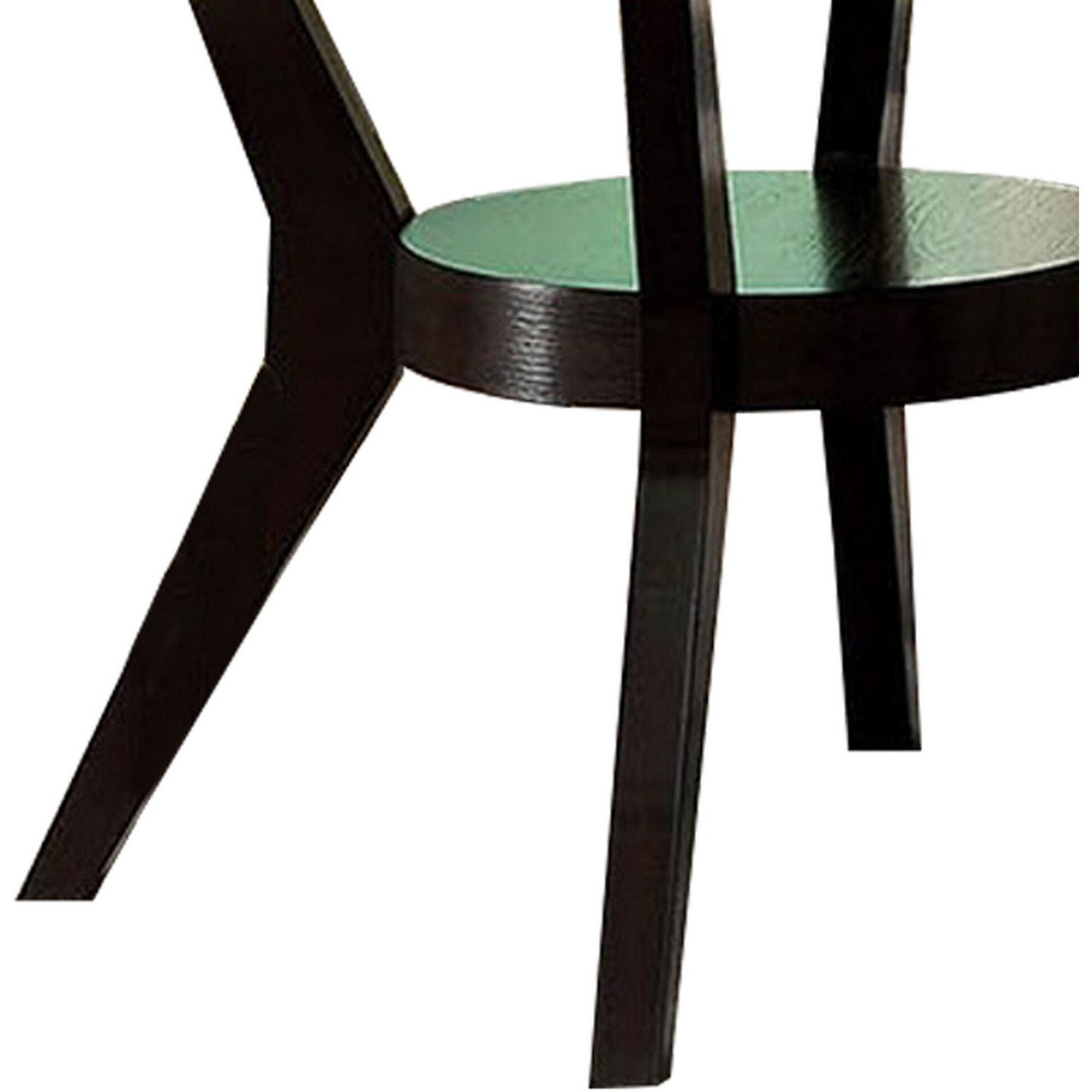 48" Modern Round Dining Table with Bottom Shelf, Brown