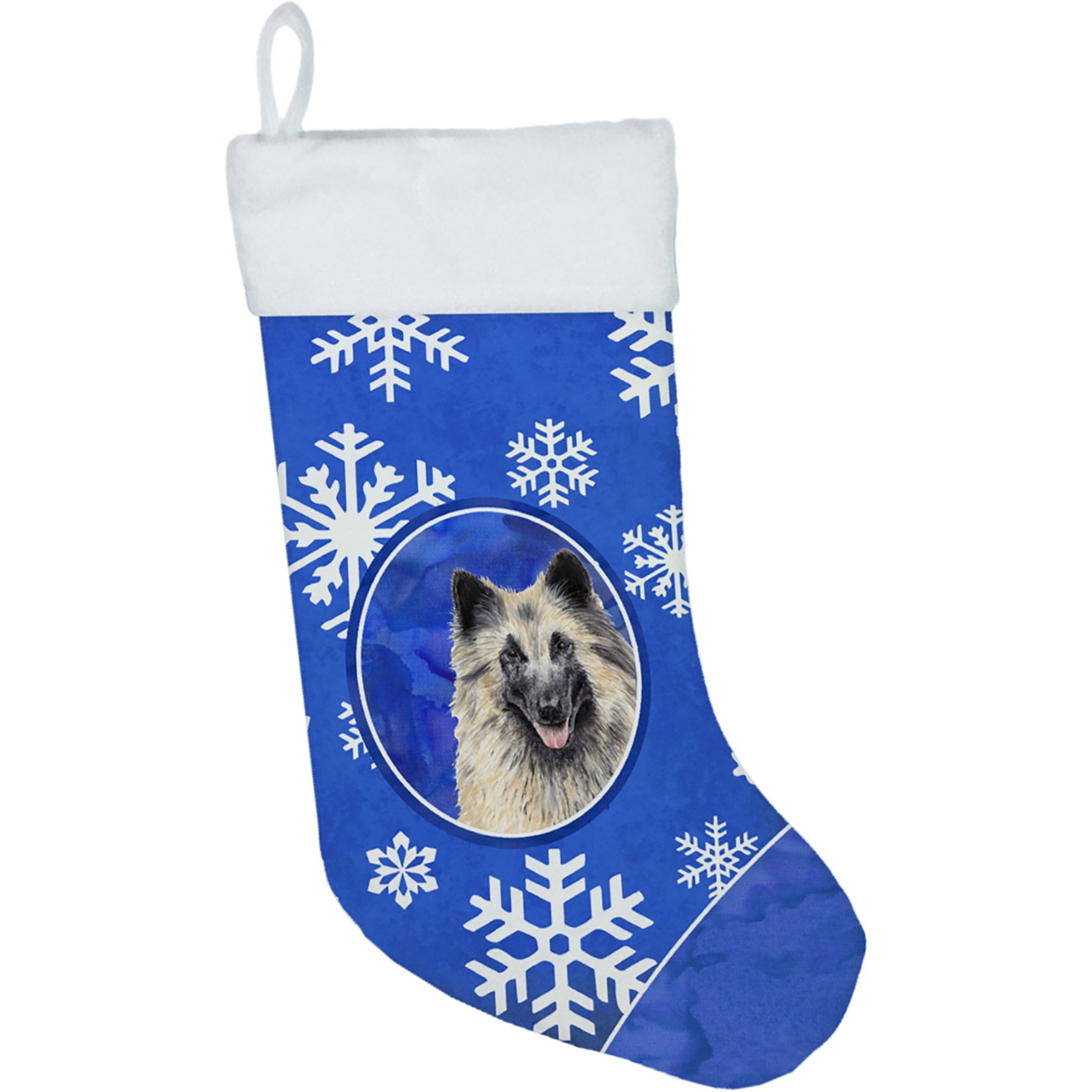 &quotCaroline's Treasures Belgian Tervuren Winter Snowflakes Christmas Stocking, 11 x 18"", Multicolor"