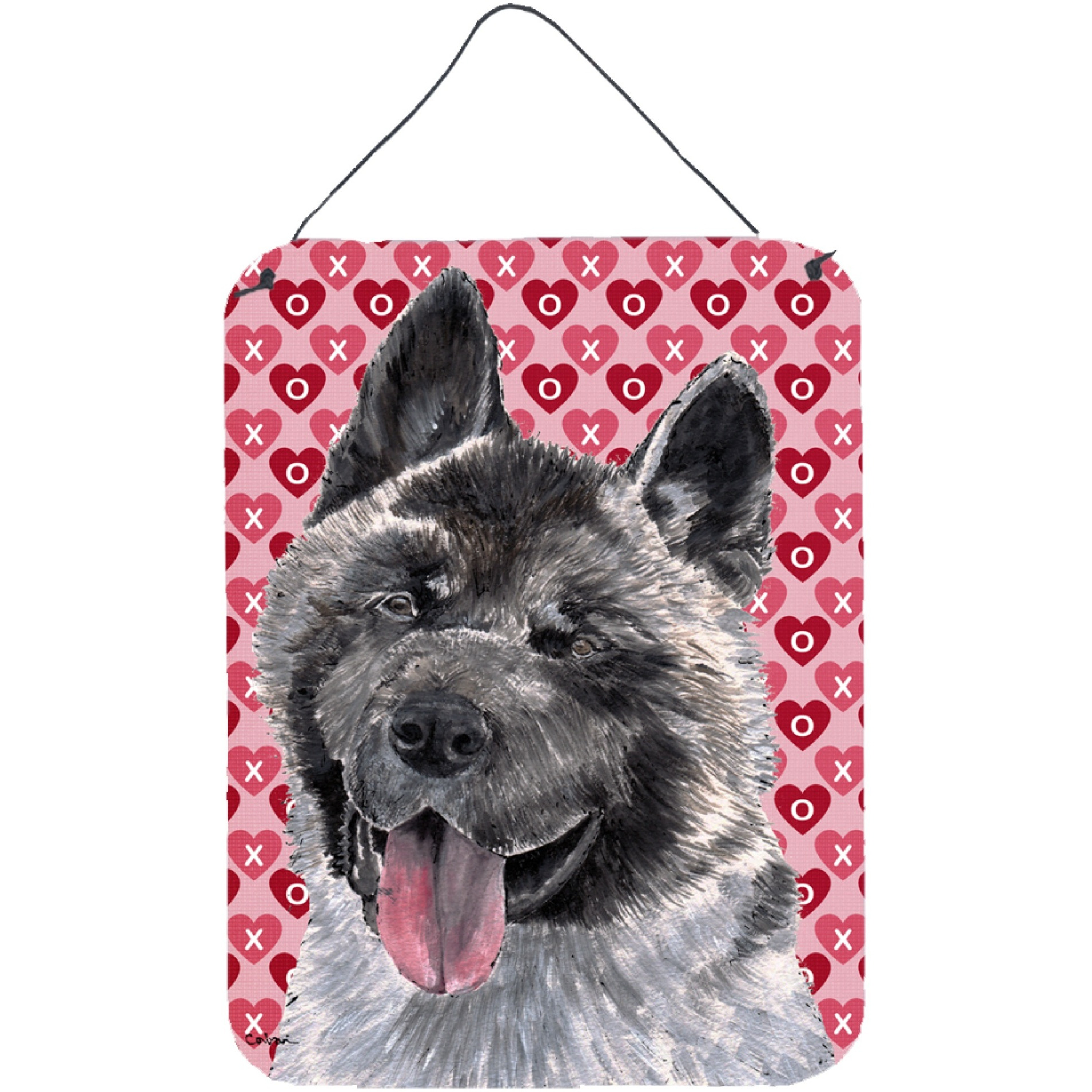 &quotCaroline's Treasures Akita Hearts Love and Valentine's Day Wall or Door Hanging Prints, 16"" x 12"""