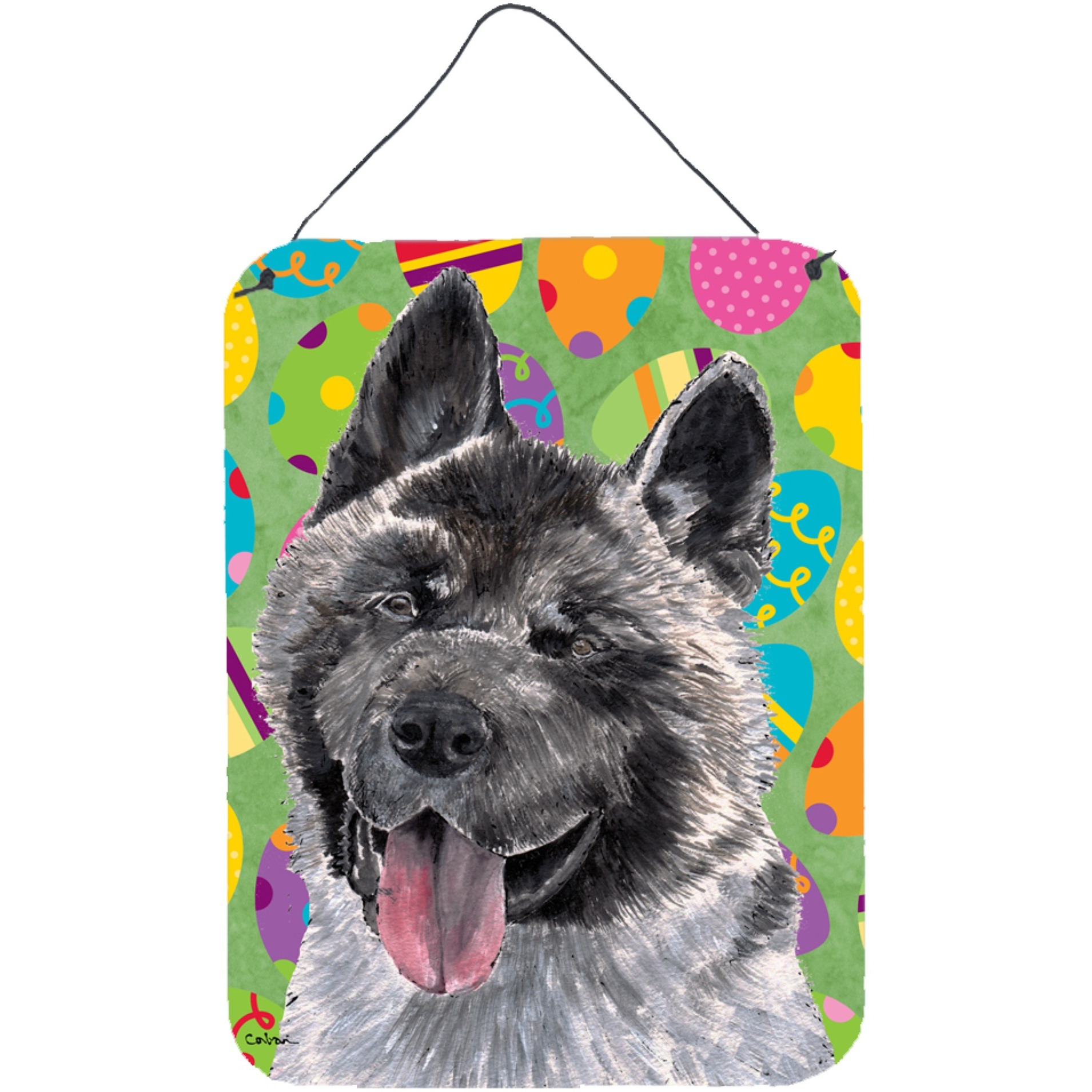 &quotCaroline's Treasures Akita Easter Eggtravaganza Wall or Door Hanging Prints, 16"" x 12"""