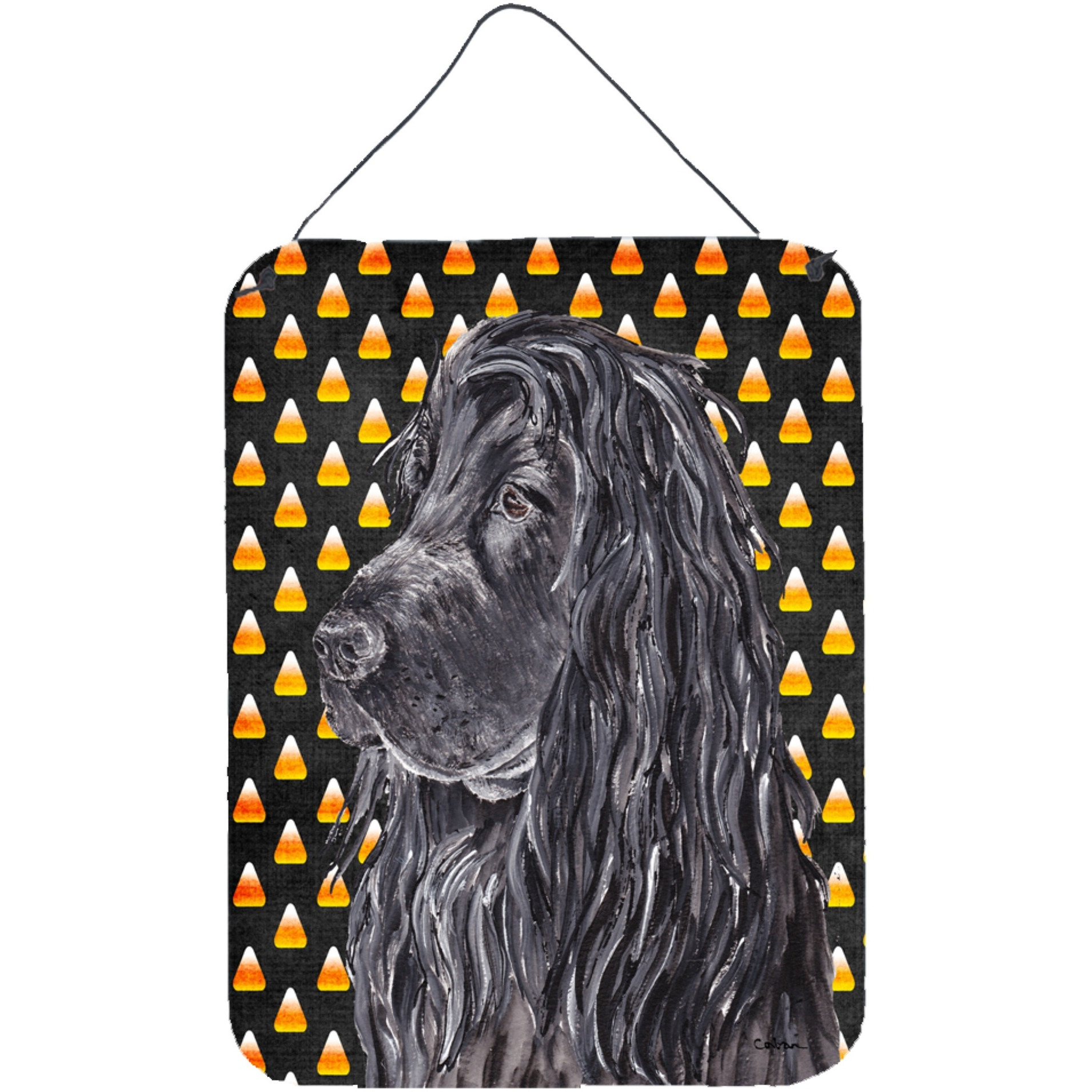 &quotCaroline's Treasures English Cocker Spaniel Halloween Candy Corn Wall or Door Hanging Prints, 16"" x 12"""