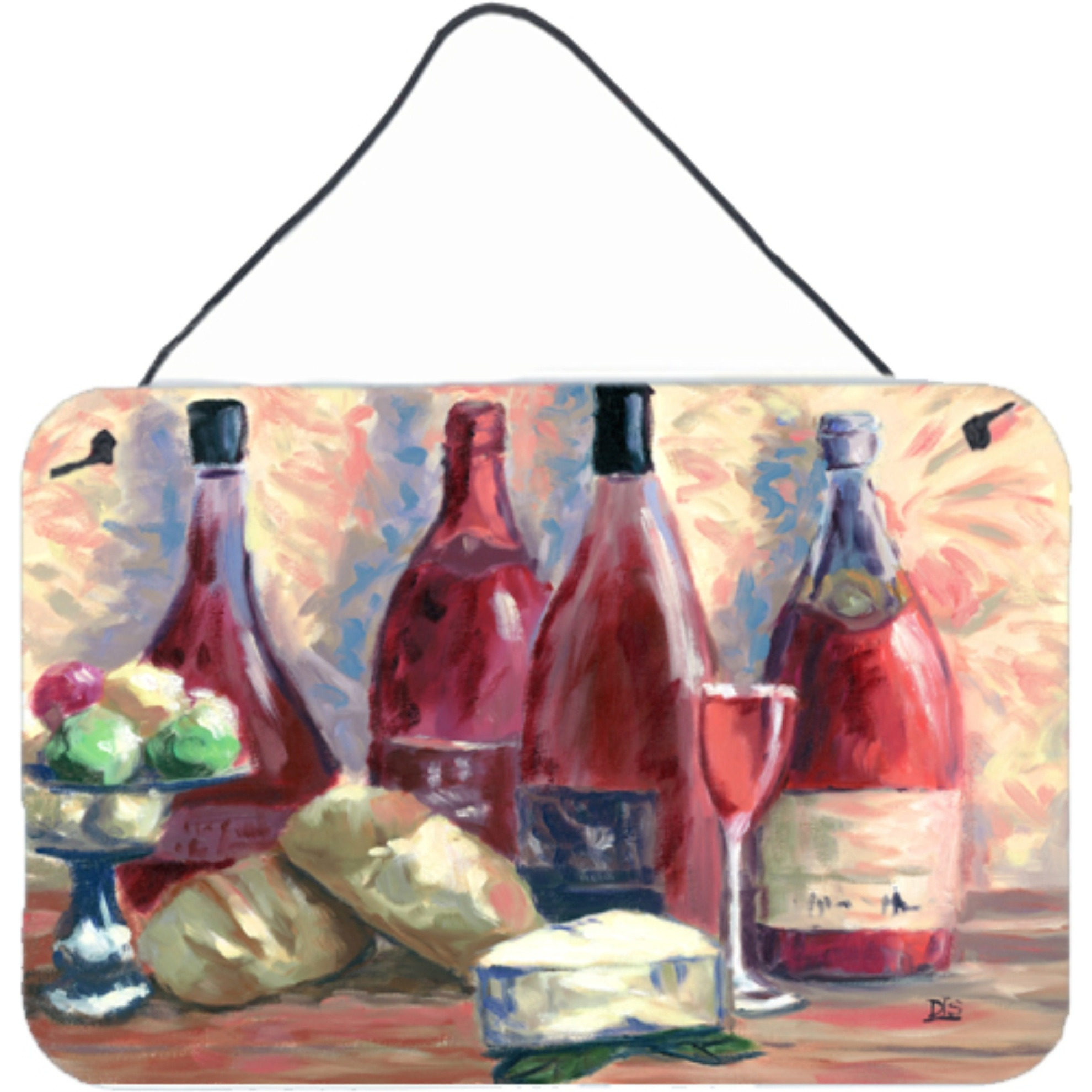 &quotCaroline's Treasures Wine and Cheese by David Smith Wall or Door Hanging Prints SDSM0127DS812, 8HX12W, Multicolor"