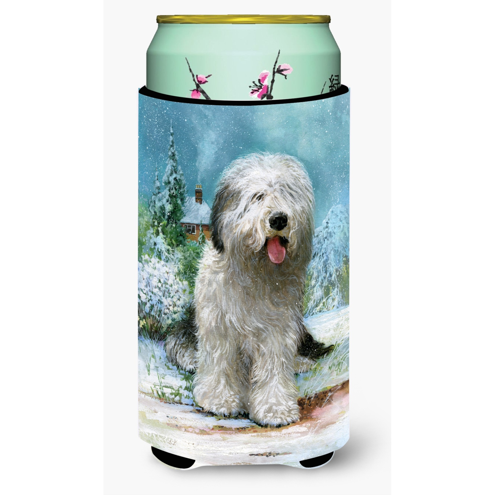 &quotCaroline's Treasures Old English Sheepdog by Don Squires Tall Boy Koozie Hugger, Multicolor"