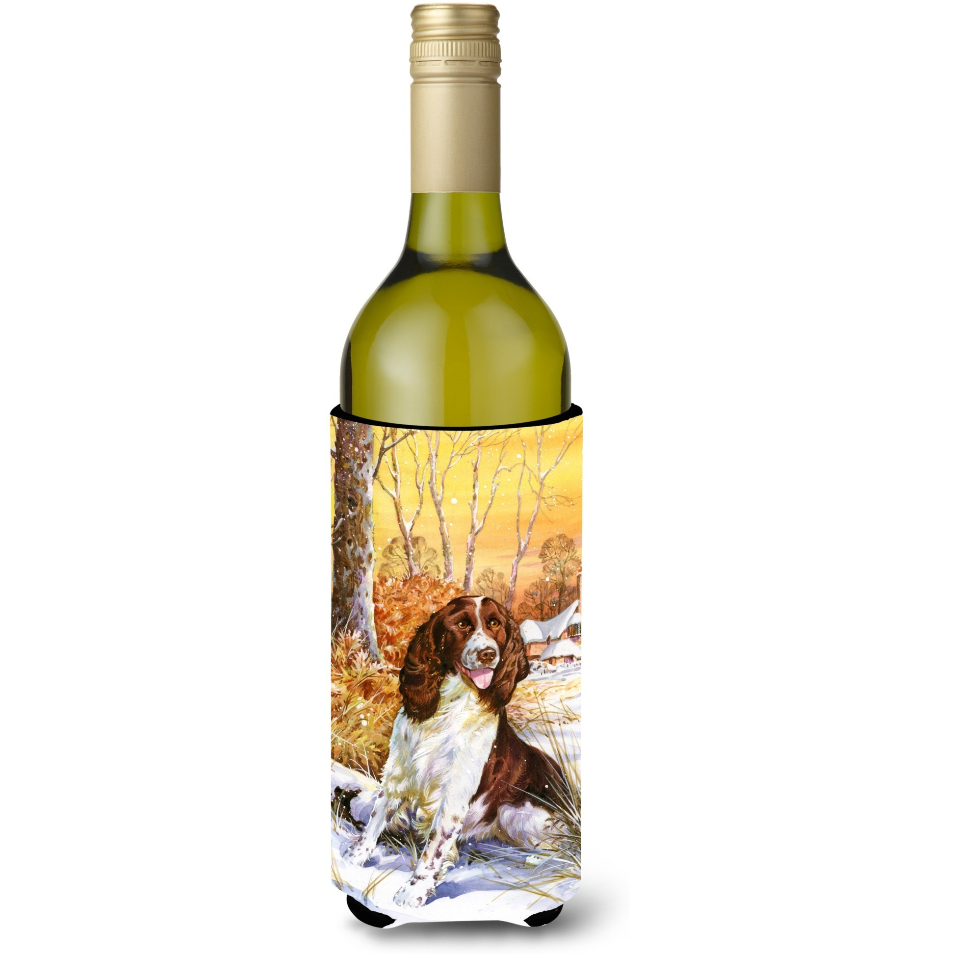 &quotCaroline's Treasures Springer Spaniel by Don Squires Wine Bottle Koozie Hugger, 750ml, Multicolor"