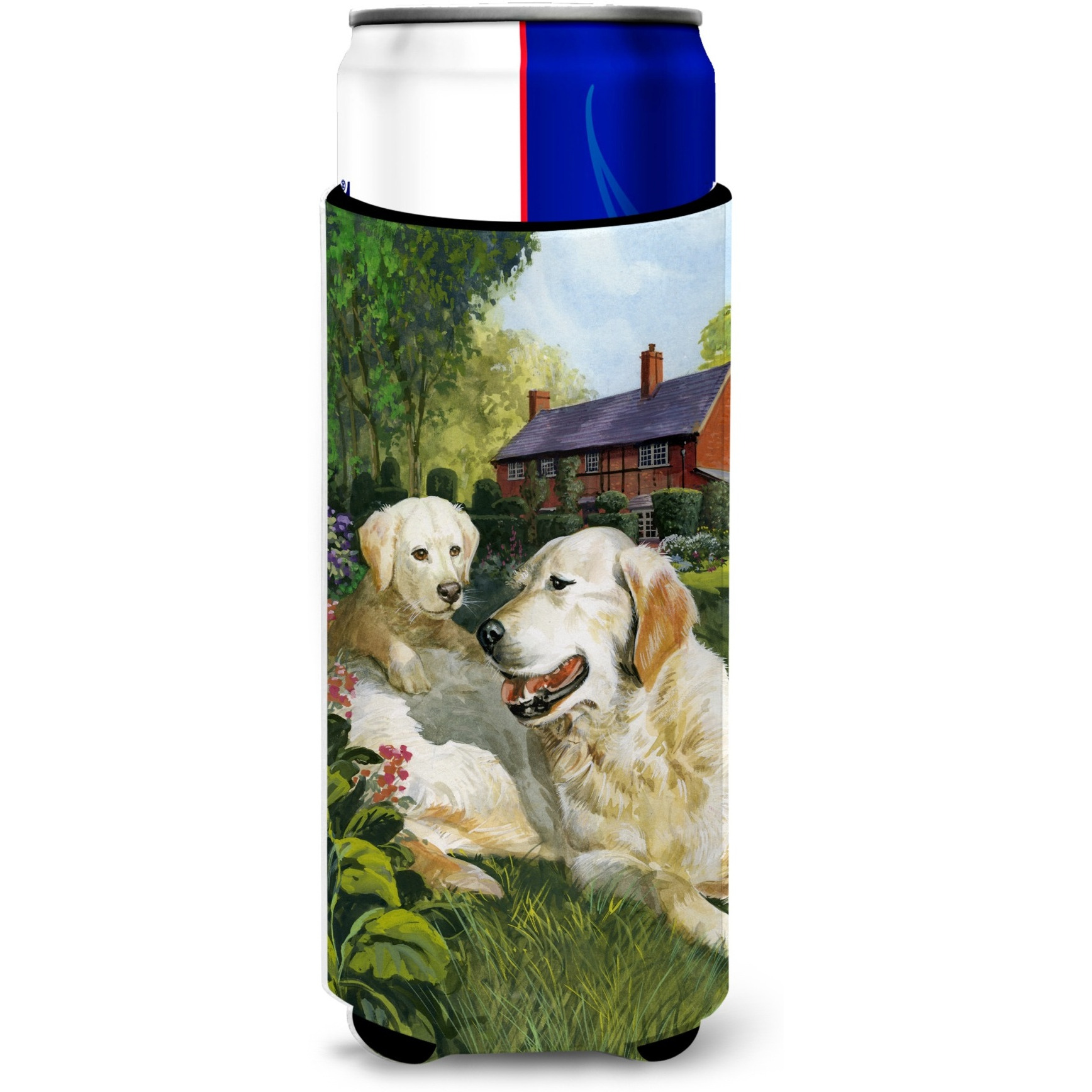 &quotCaroline's Treasures Yellow Labradors by Don Squires Michelob Ultra Koozies for Slim Cans, Multicolor"
