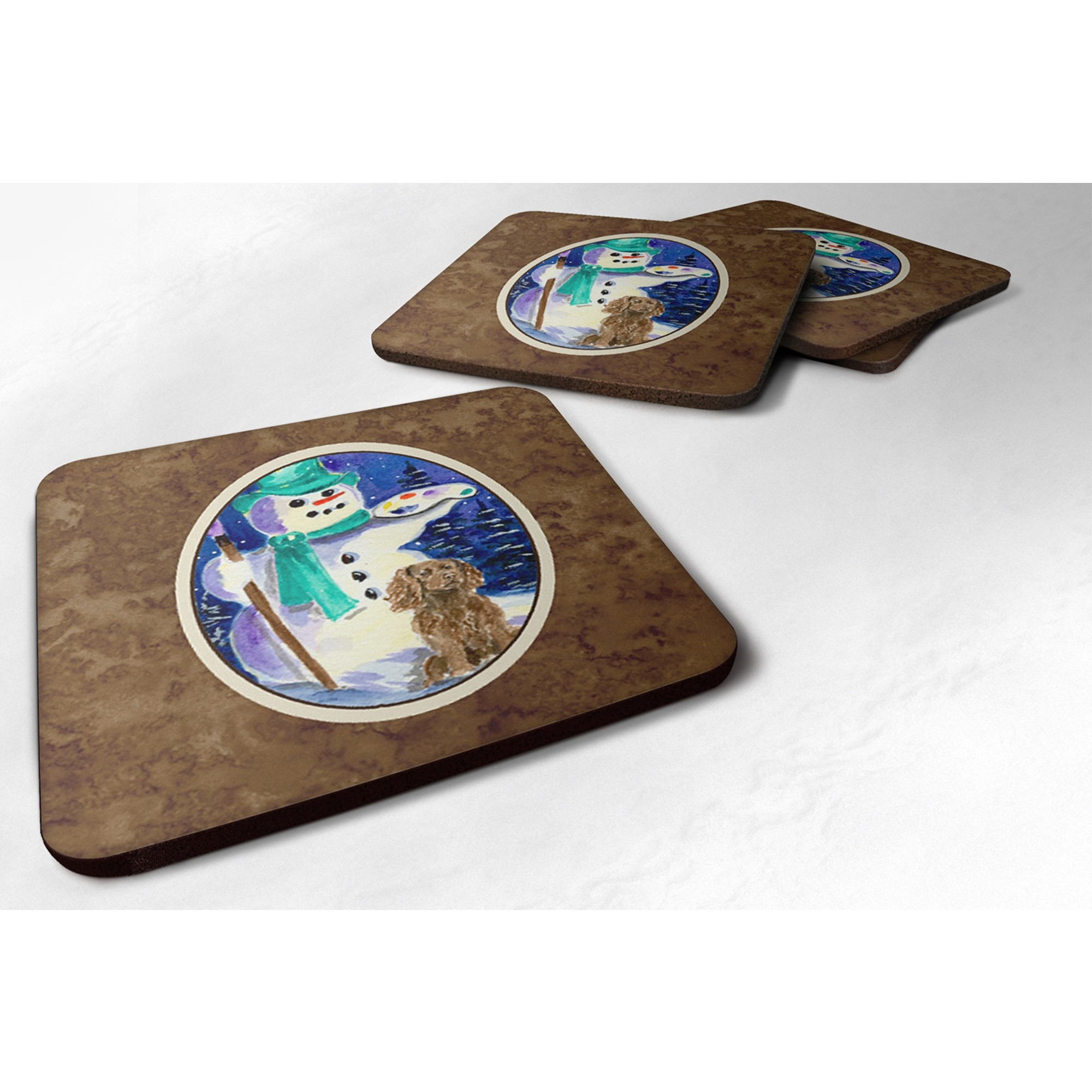 &quotCaroline's Treasures SS1002FC Boykin Spaniel Foam Coasters (Set of 4), 3.5"" H x 3.5"" W, Multicolor"