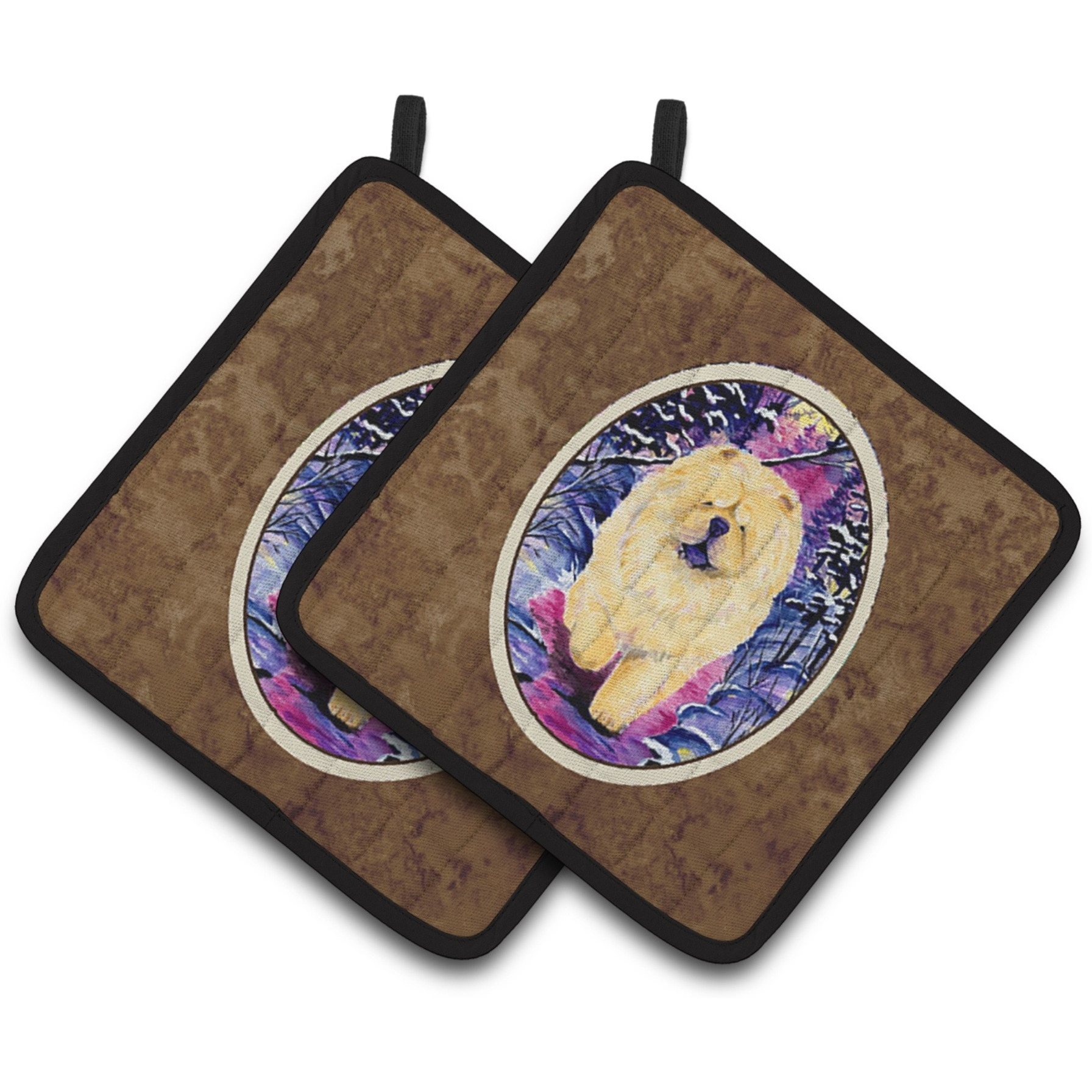 &quotCaroline's Treasures Chow Pair of Pot Holders SS1005PTHD, 7.5HX7.5W, Multicolor"