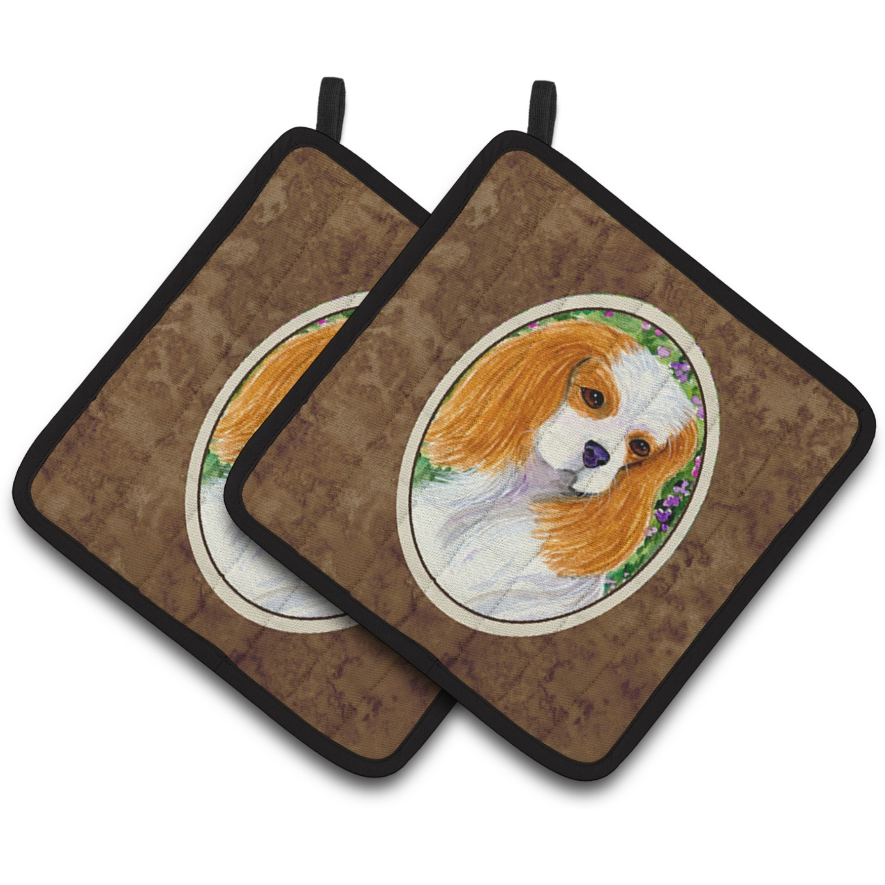 &quotCaroline's Treasures Cavalier Spaniel Pair of Pot Holders SS1006PTHD, 7.5HX7.5W, Multicolor"