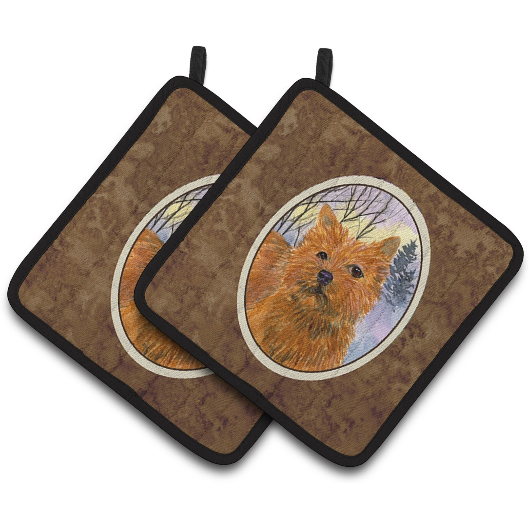 &quotCaroline's Treasures Norwich Terrier Pair of Pot Holders SS1012PTHD, 7.5HX7.5W, Multicolor"