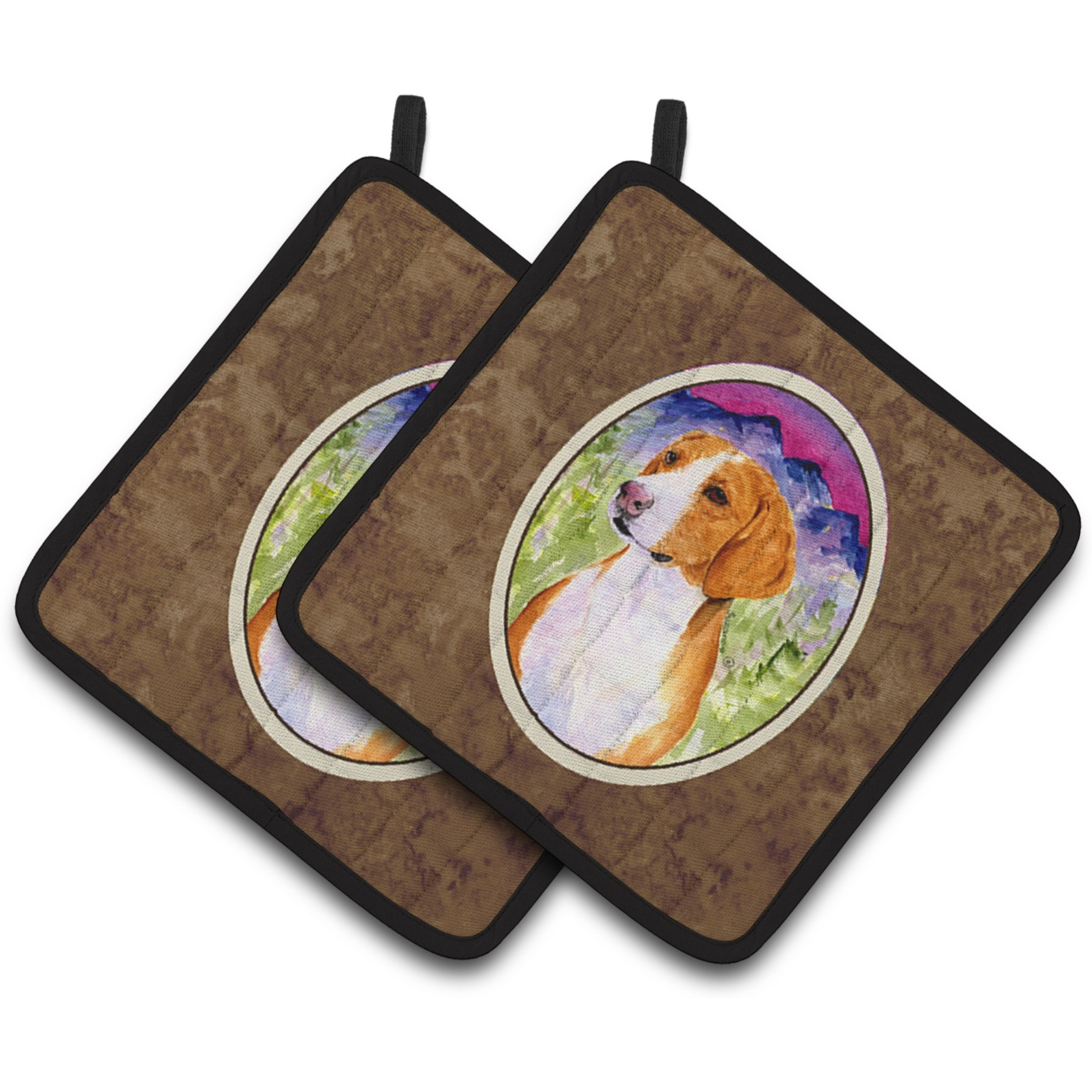 &quotCaroline's Treasures Drever Pair of Pot Holders SS1020PTHD, 7.5HX7.5W, Multicolor"