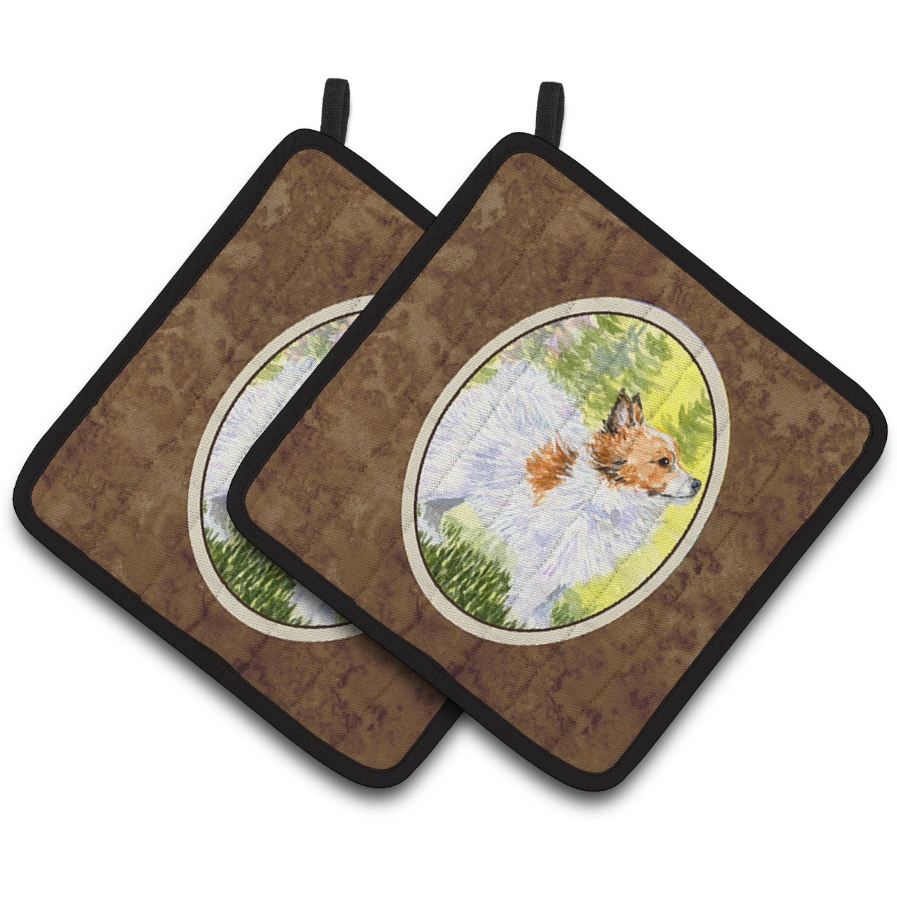 &quotCaroline's Treasures Papillon Pair of Pot Holders SS1029PTHD, 7.5HX7.5W, Multicolor"