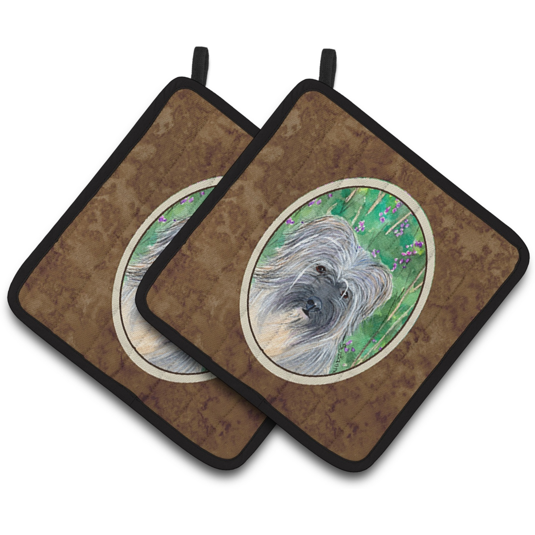 &quotCaroline's Treasures Berger Des Pyrenese Pair of Pot Holders SS1042PTHD, 7.5HX7.5W, Multicolor"