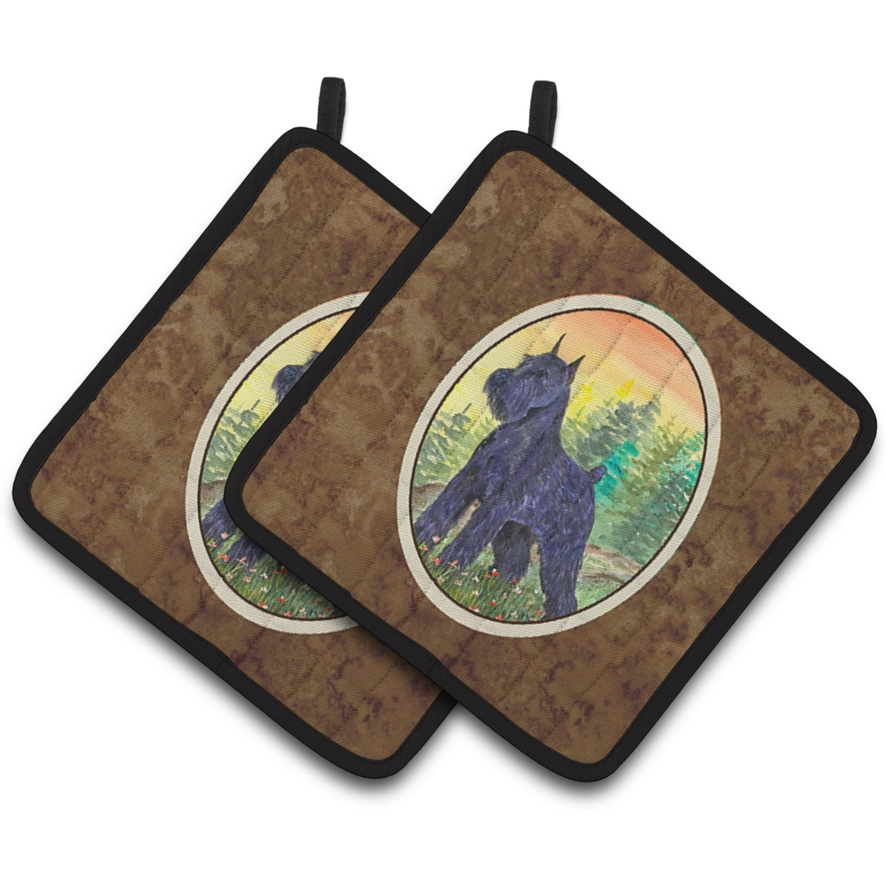 &quotCaroline's Treasures Schnauzer Pair of Pot Holders SS1051PTHD, 7.5HX7.5W, Multicolor"