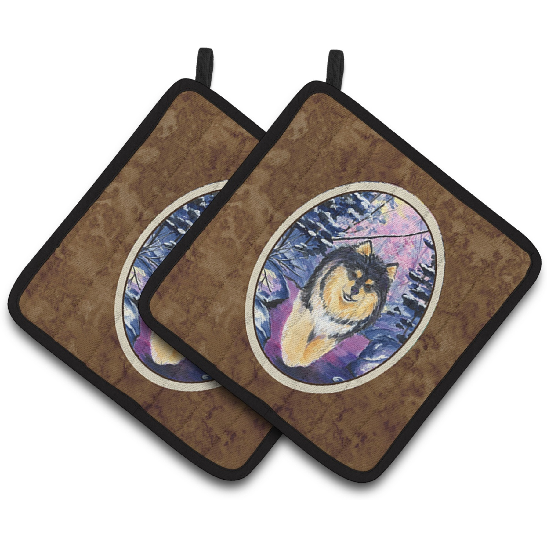 &quotCaroline's Treasures Finnish Lapphund Pair of Pot Holders SS1054PTHD, 7.5HX7.5W, Multicolor"