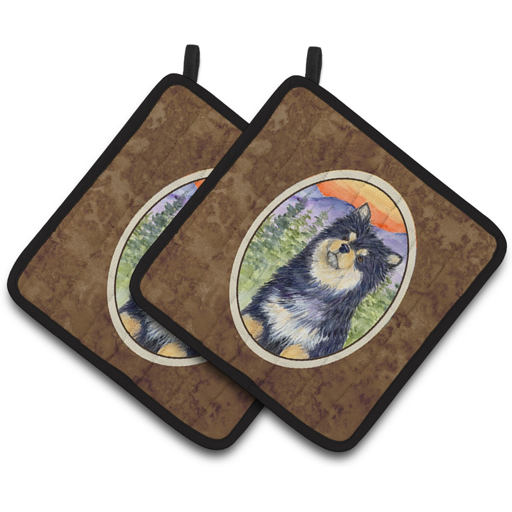 &quotCaroline's Treasures Finnish Lapphund Pair of Pot Holders SS1057PTHD, 7.5HX7.5W, Multicolor"
