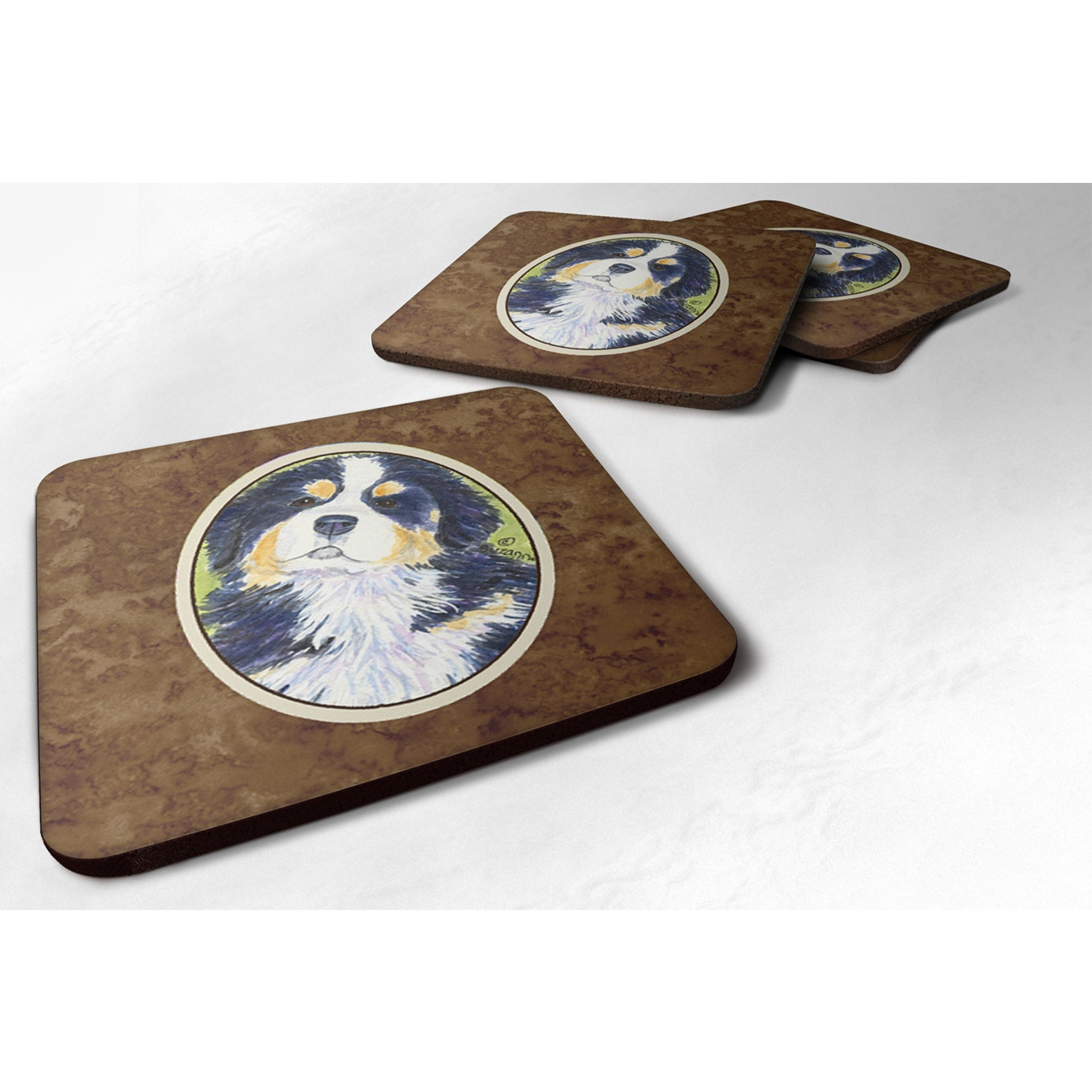 &quotCaroline's Treasures SS1059FC Bernese Mountain Dog Foam Coasters (Set of 4), 3.5"" H x 3.5"" W, Multicolor"