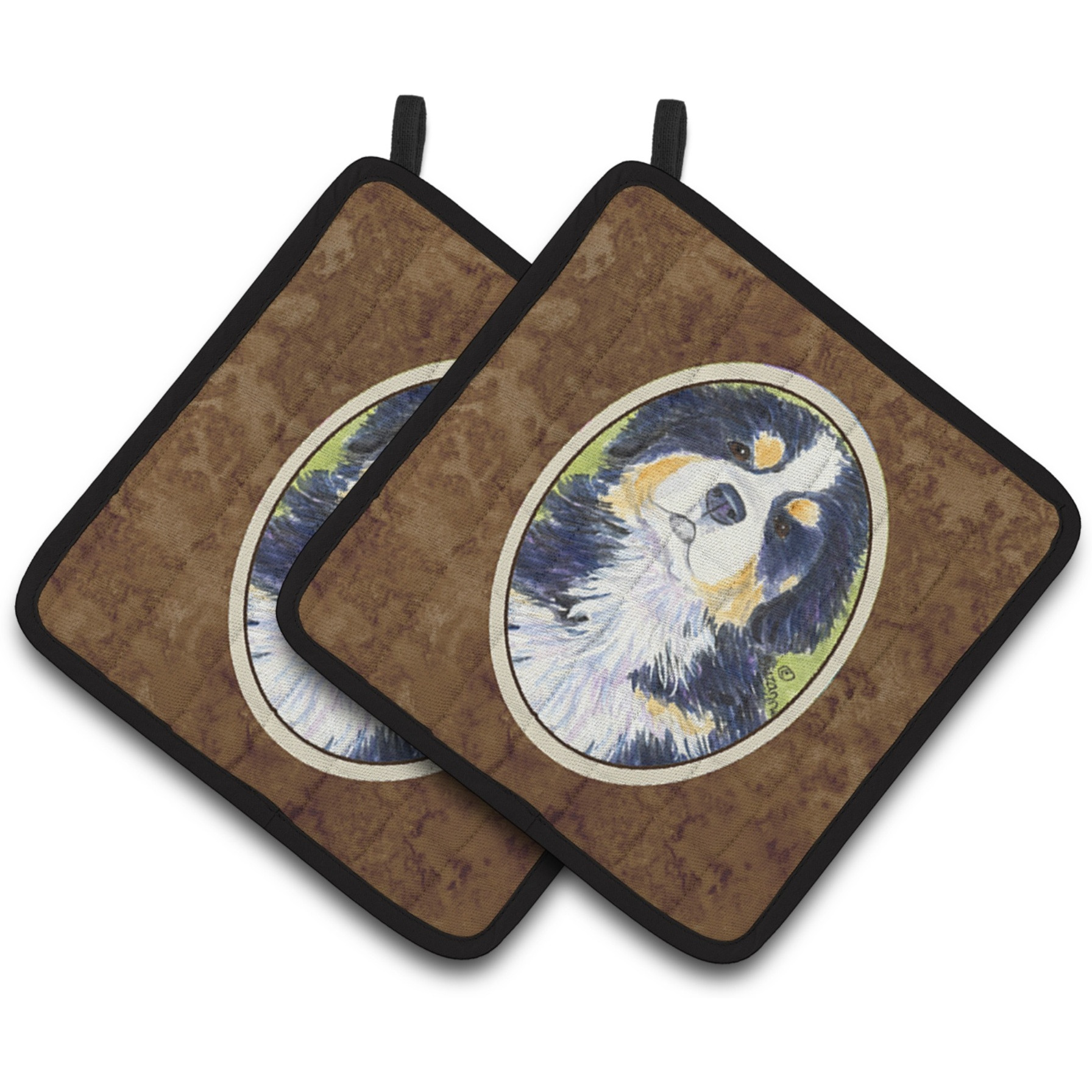&quotCaroline's Treasures Bernese Mountain Dog Pair of Pot Holders SS1059PTHD, 7.5HX7.5W, Multicolor"