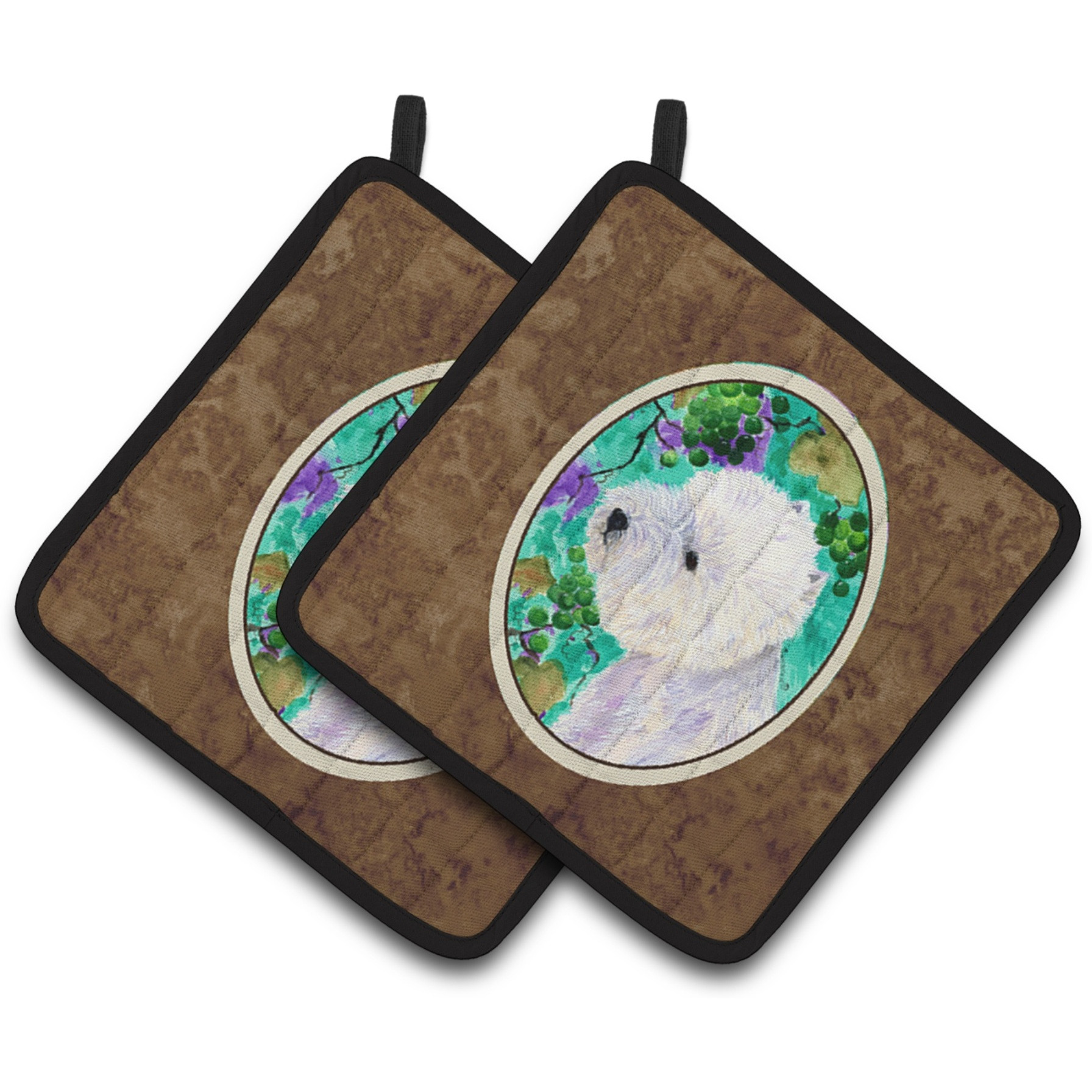&quotCaroline's Treasures Westie Pair of Pot Holders SS1064PTHD, 7.5HX7.5W, Multicolor"
