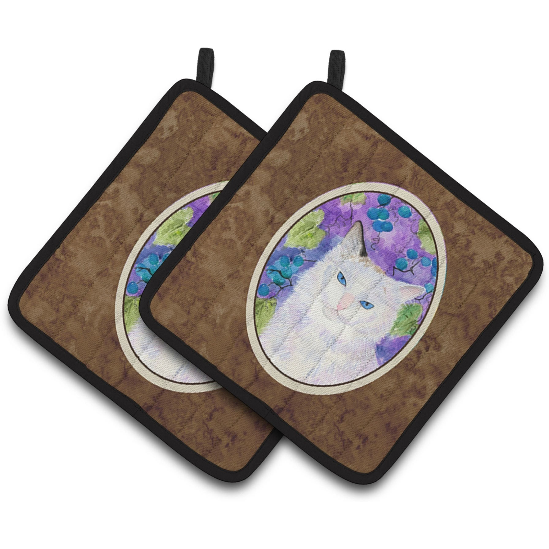&quotCaroline's Treasures Cat Pair of Pot Holders SS1065PTHD, 7.5HX7.5W, Multicolor"