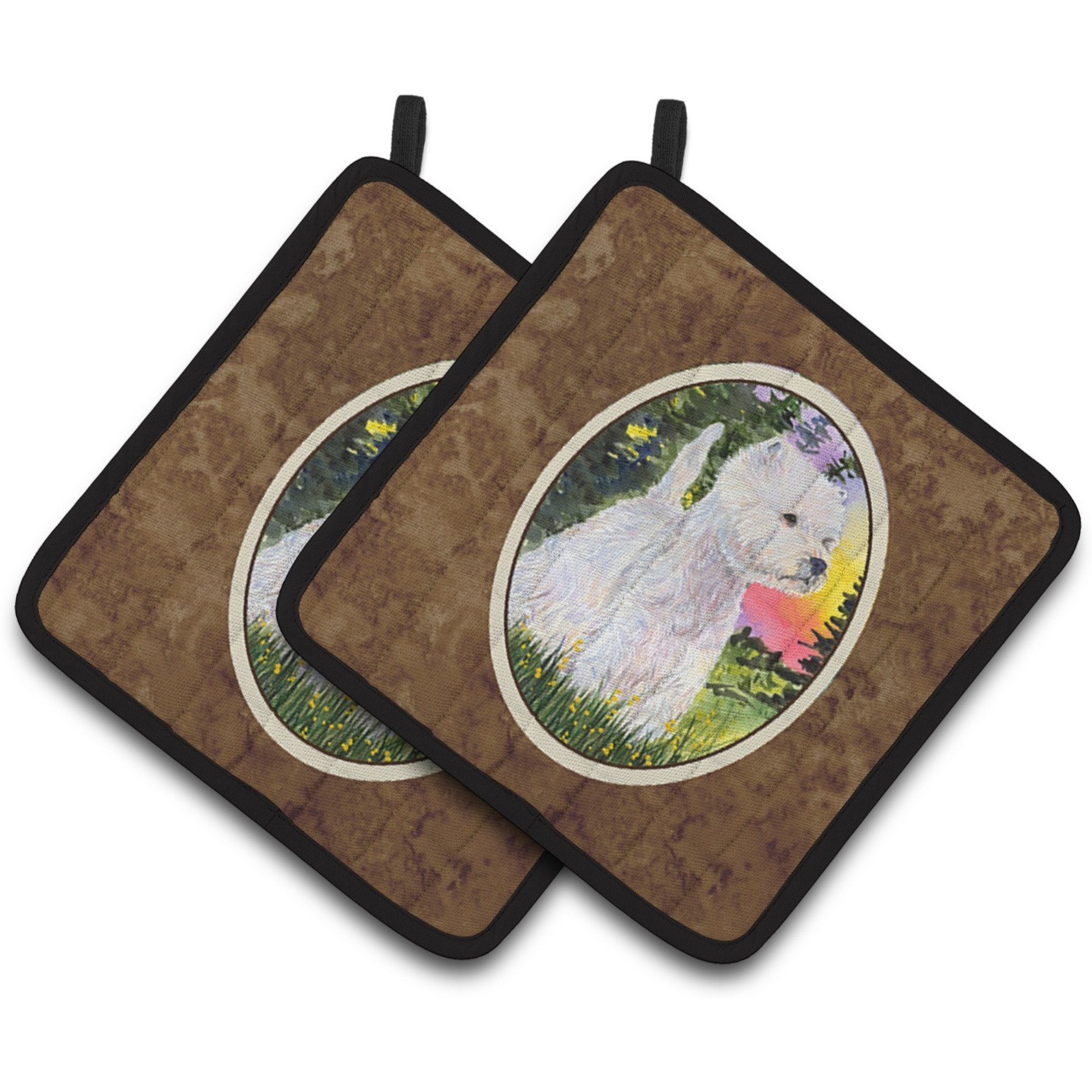 &quotCaroline's Treasures Westie Pair of Pot Holders SS1067PTHD, 7.5HX7.5W, Multicolor"