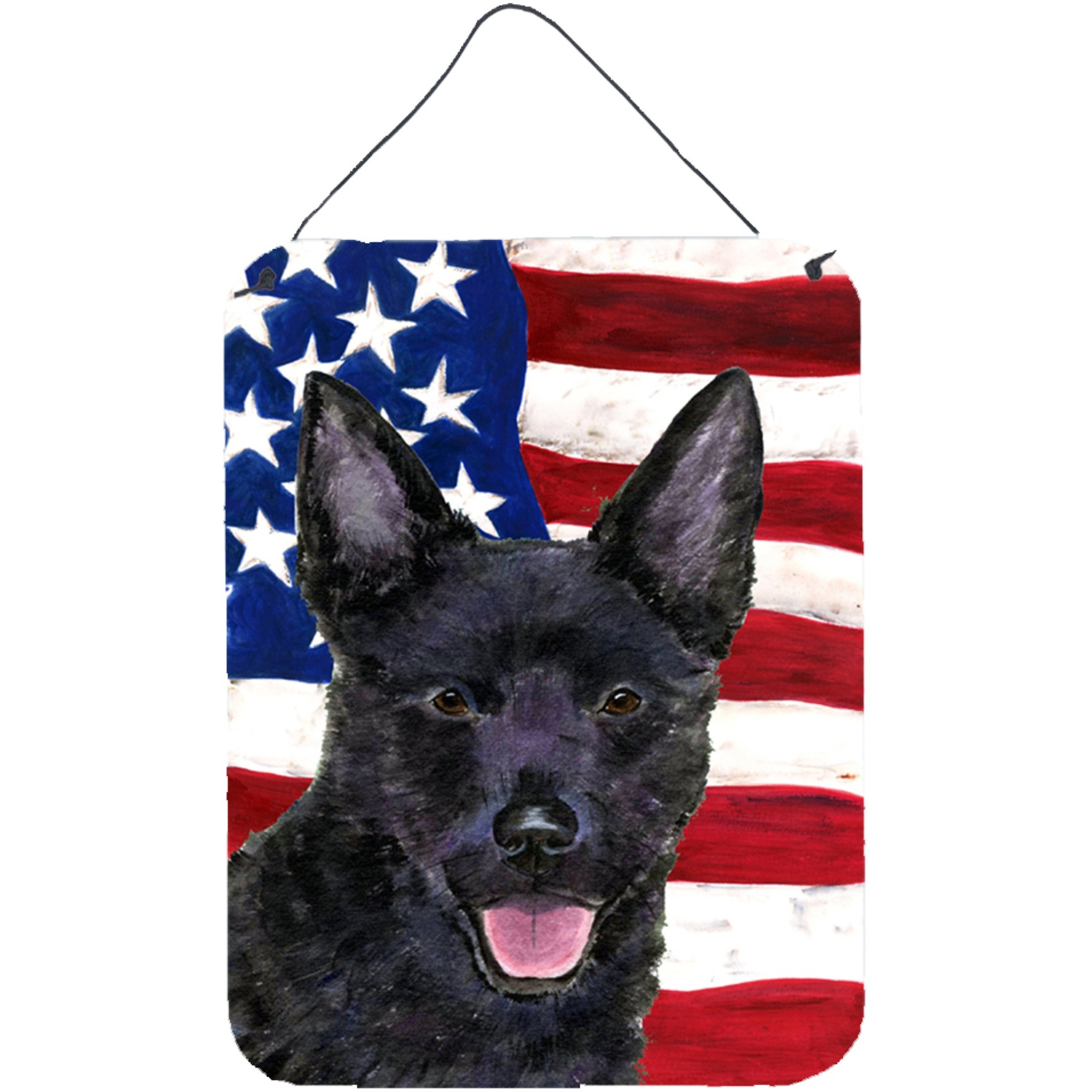 &quotCaroline's Treasures Usa American Flag with Australian Kelpie Wall or Door Hanging Prints, 16"" x 12"", Multicolor"