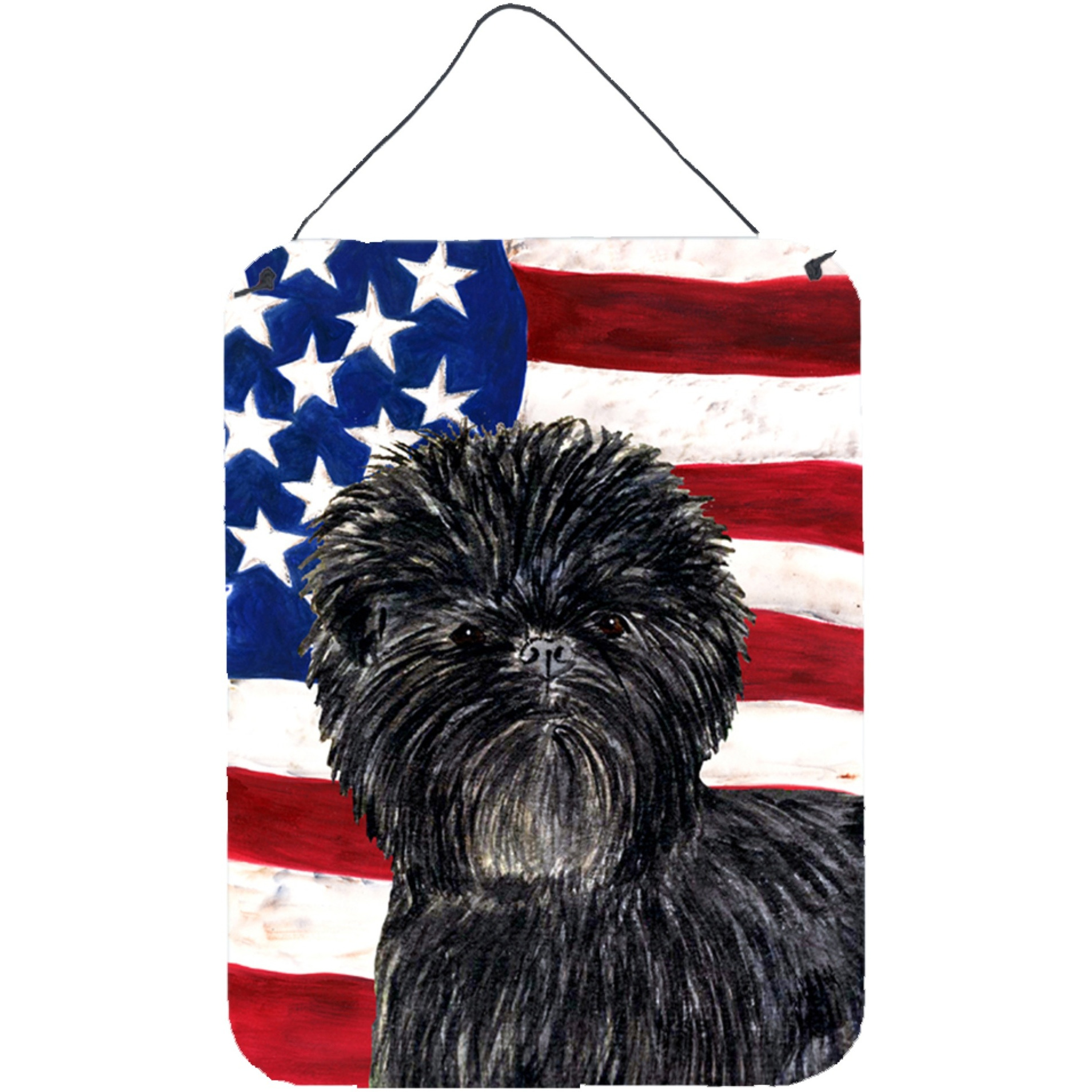 &quotCaroline's Treasures Usa American Flag with Affenpinscher Wall or Door Hanging Prints, 16"" x 12"", Multicolor"
