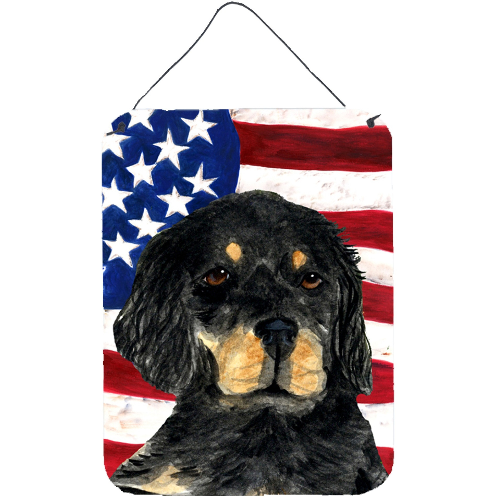 &quotCaroline's Treasures Usa American Flag with Gordon Setter Wall or Door Hanging Prints, 16"" x 12"", Multicolor"