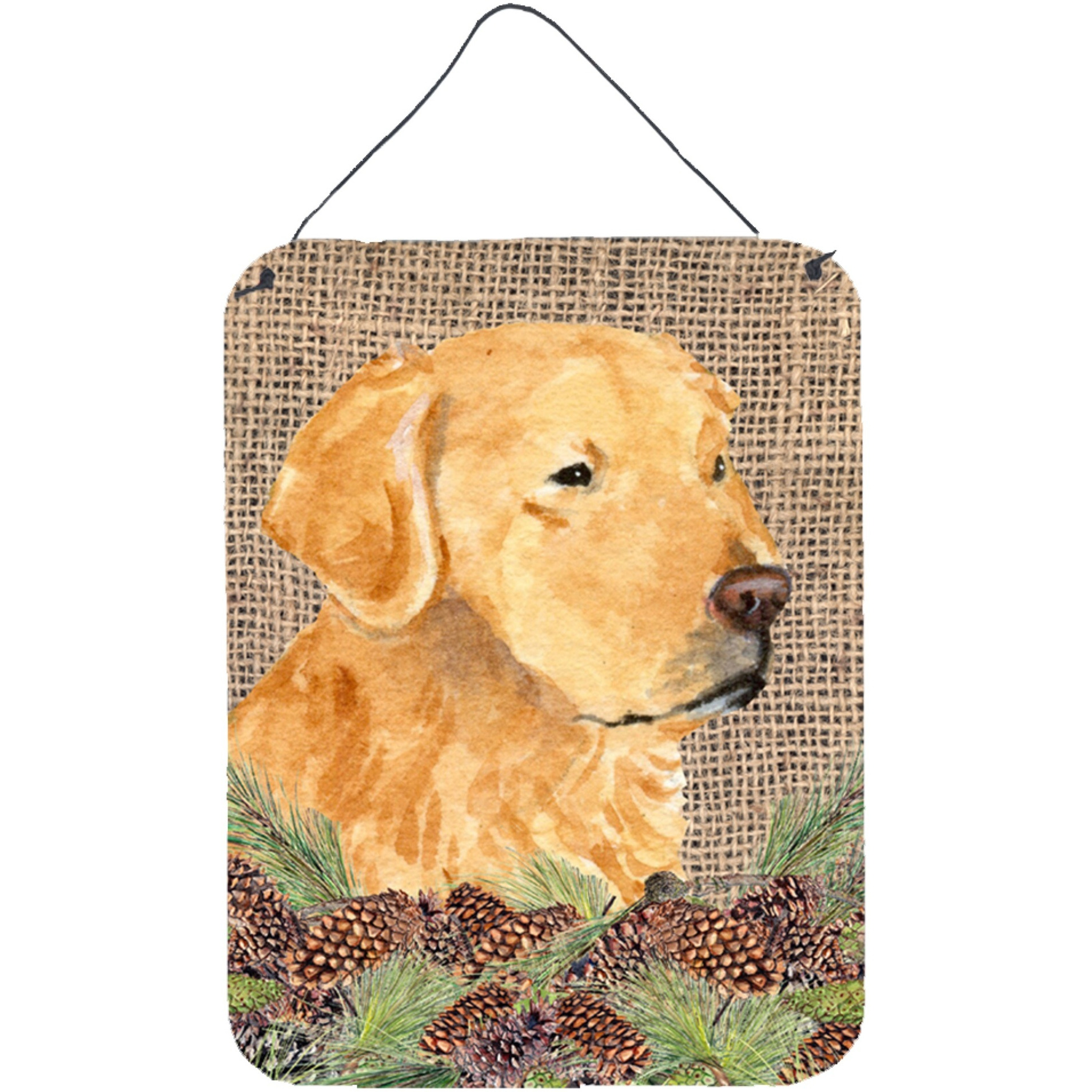 &quotCaroline's Treasures SS4067DS1216 Golden Retriever Aluminium Metal Wall or Door Hanging Prints, 16"" x 12"", Multicolor"
