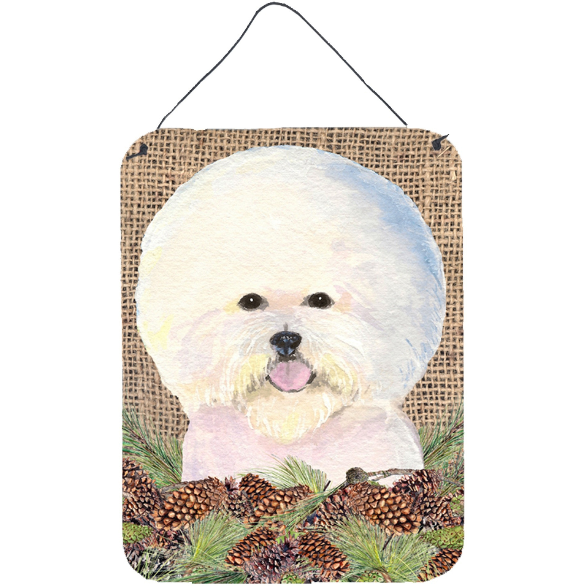&quotCaroline's Treasures SS4106DS1216 Bichon Frise Aluminium Metal Wall or Door Hanging Prints, 16"" x 12"", Multicolor"
