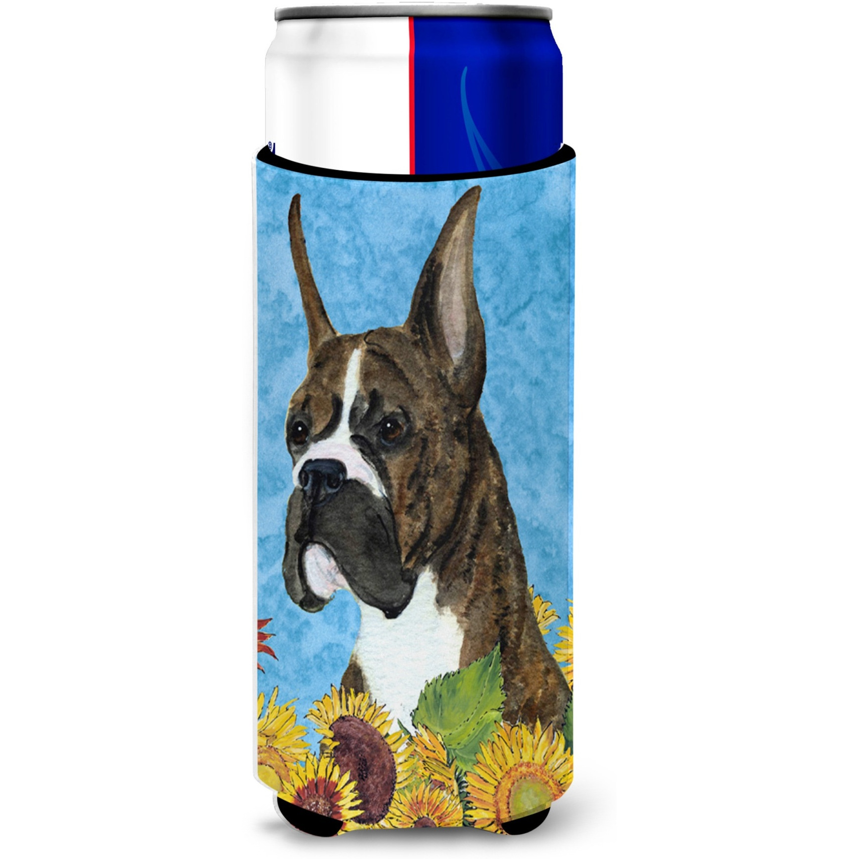 Boxer in Summer Flowers Ultra Beverage Insulators for slim cans SS4141MUK