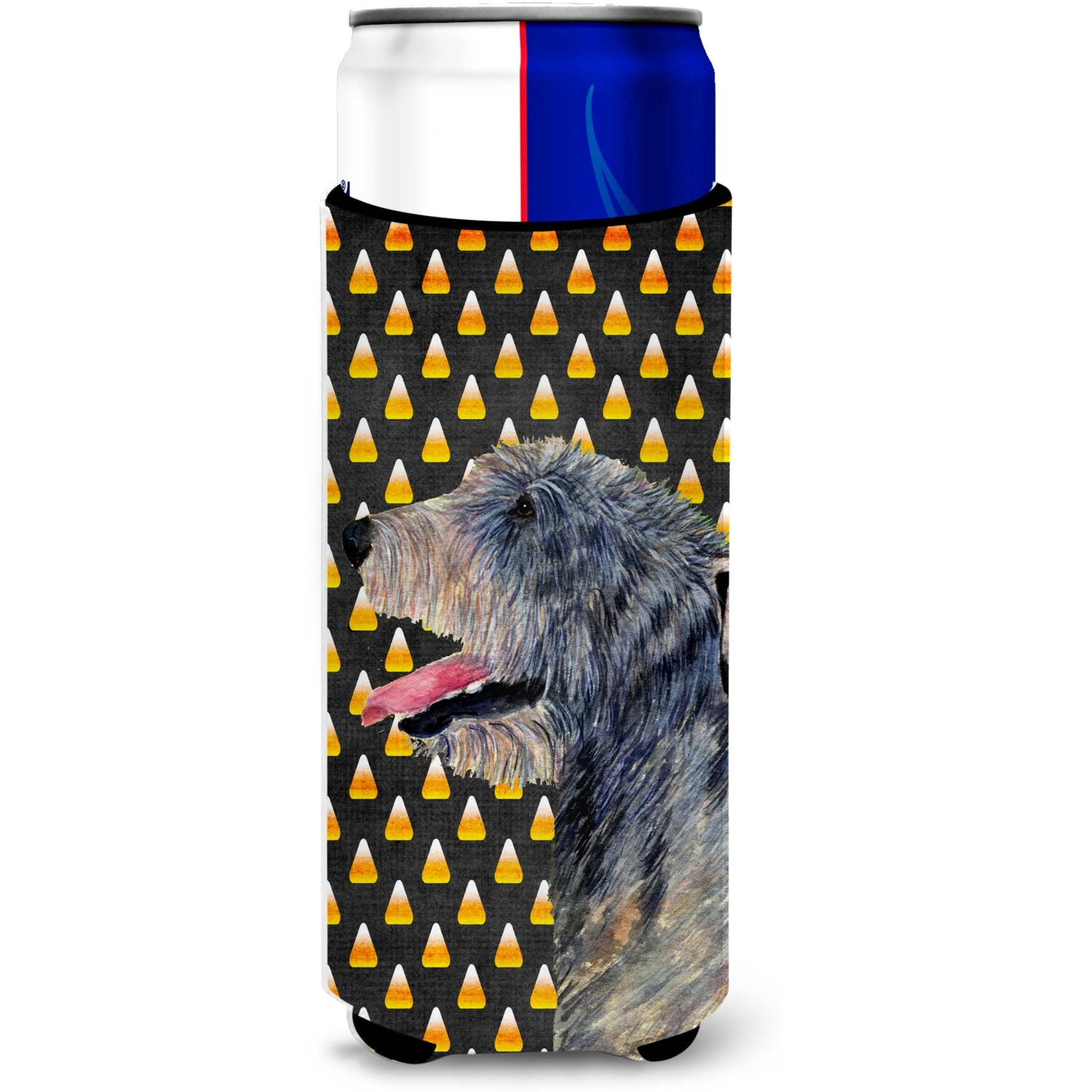 Irish Wolfhound Candy Corn Halloween Portrait Ultra Beverage Insulators for slim cans SS4299MUK