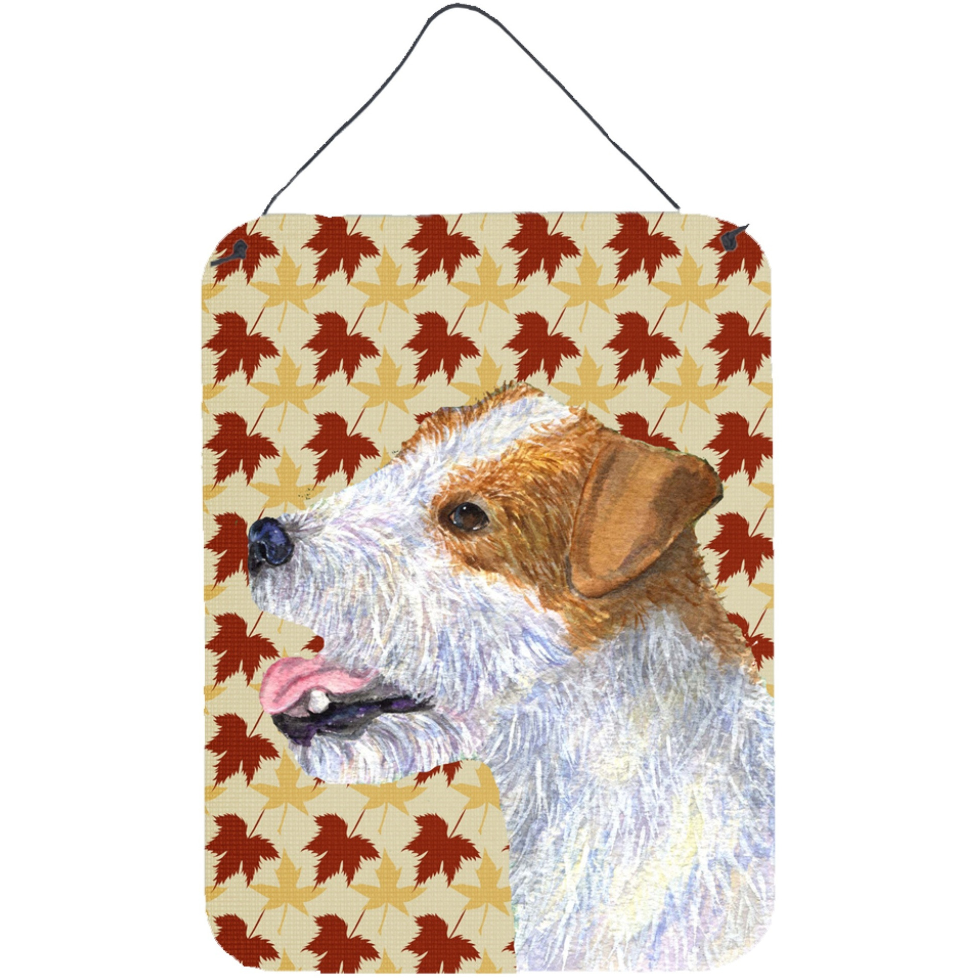 &quotCaroline's Treasures Jack Russell Terrier Fall Leaves Portrait Wall or Door Hanging Prints, 16"" x 12"", Multicolor"