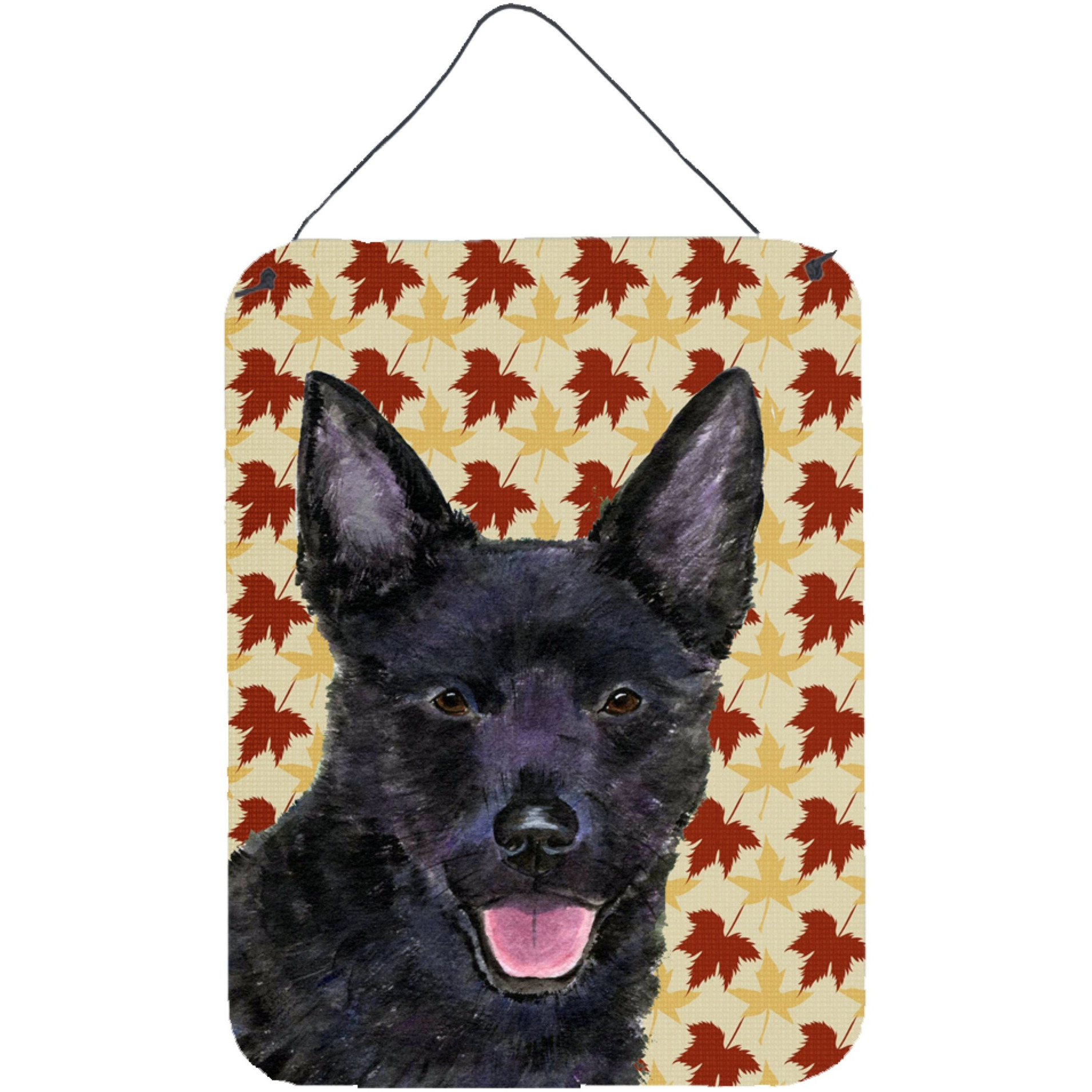 &quotCaroline's Treasures Australian Kelpie Fall Leaves Portrait Wall or Door Hanging Prints, 16"" x 12"", Multicolor"